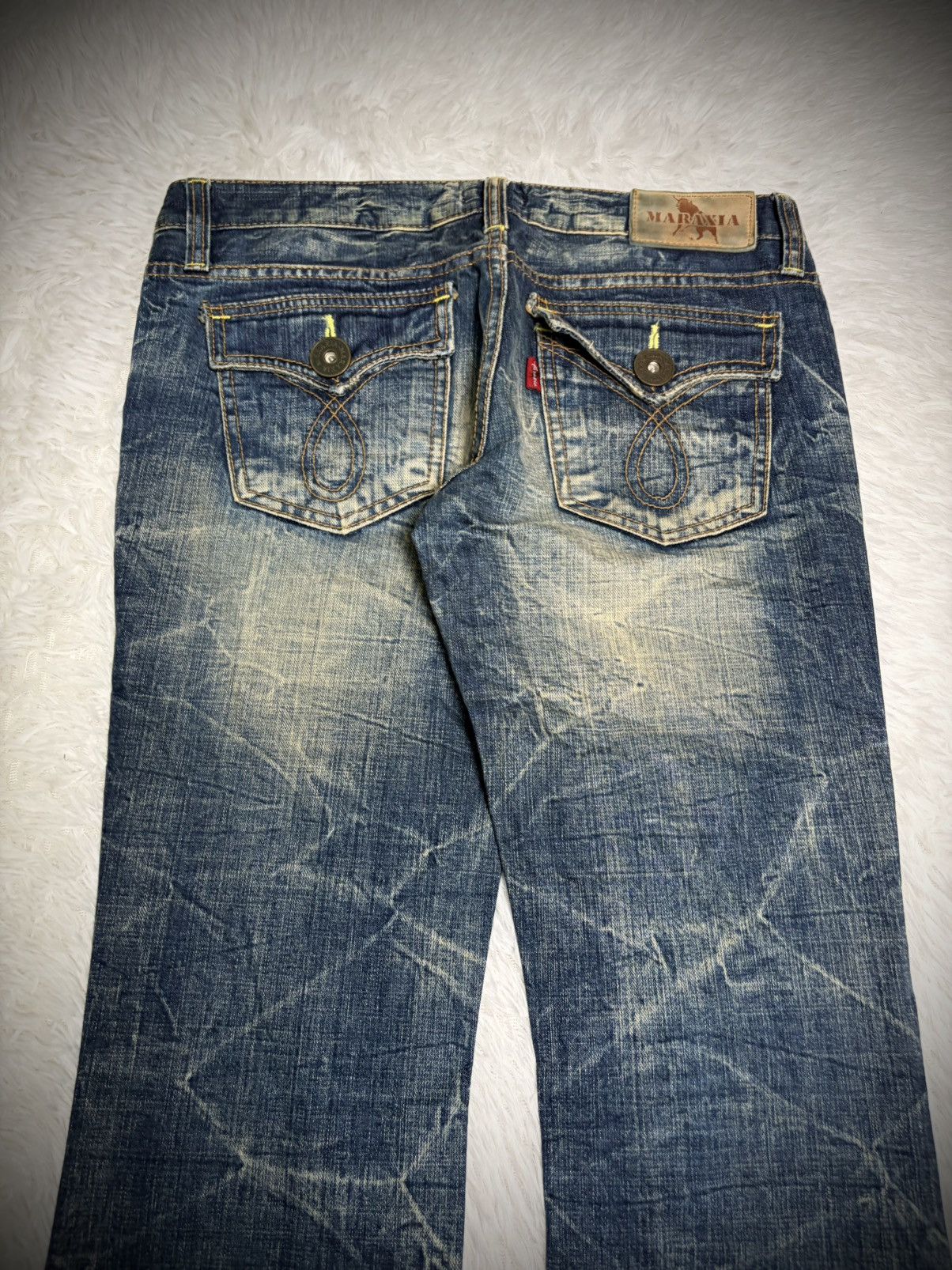 Obelisk Rare Maraxia crazy mudwash flared jeans whisker Size US 31 - 7 Thumbnail