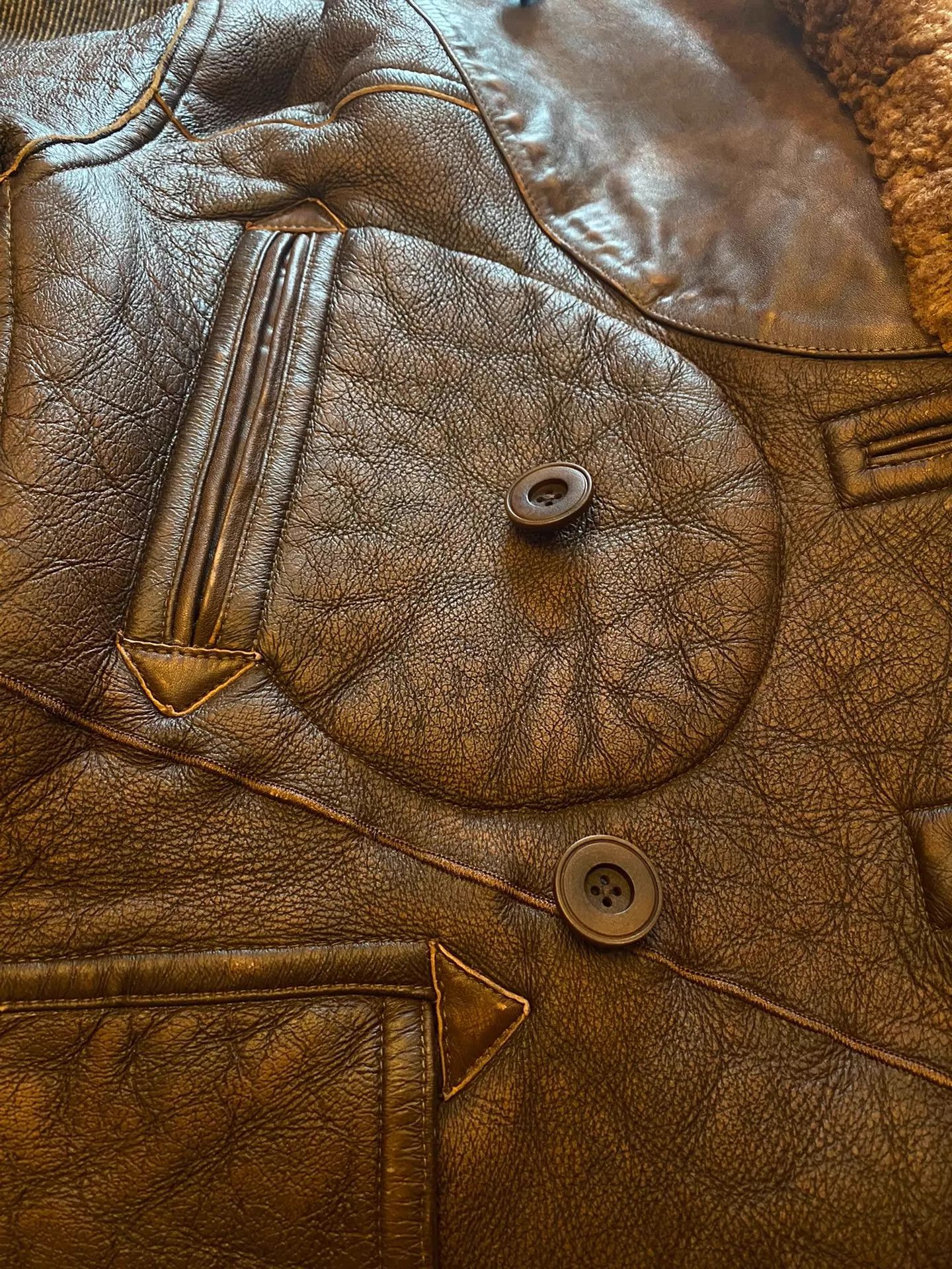 RRL Ralph Lauren RRL Farmer Heavy Distressed Caviar Leather Jacket Size US M / EU 48-50 / 2 - 5 Thumbnail