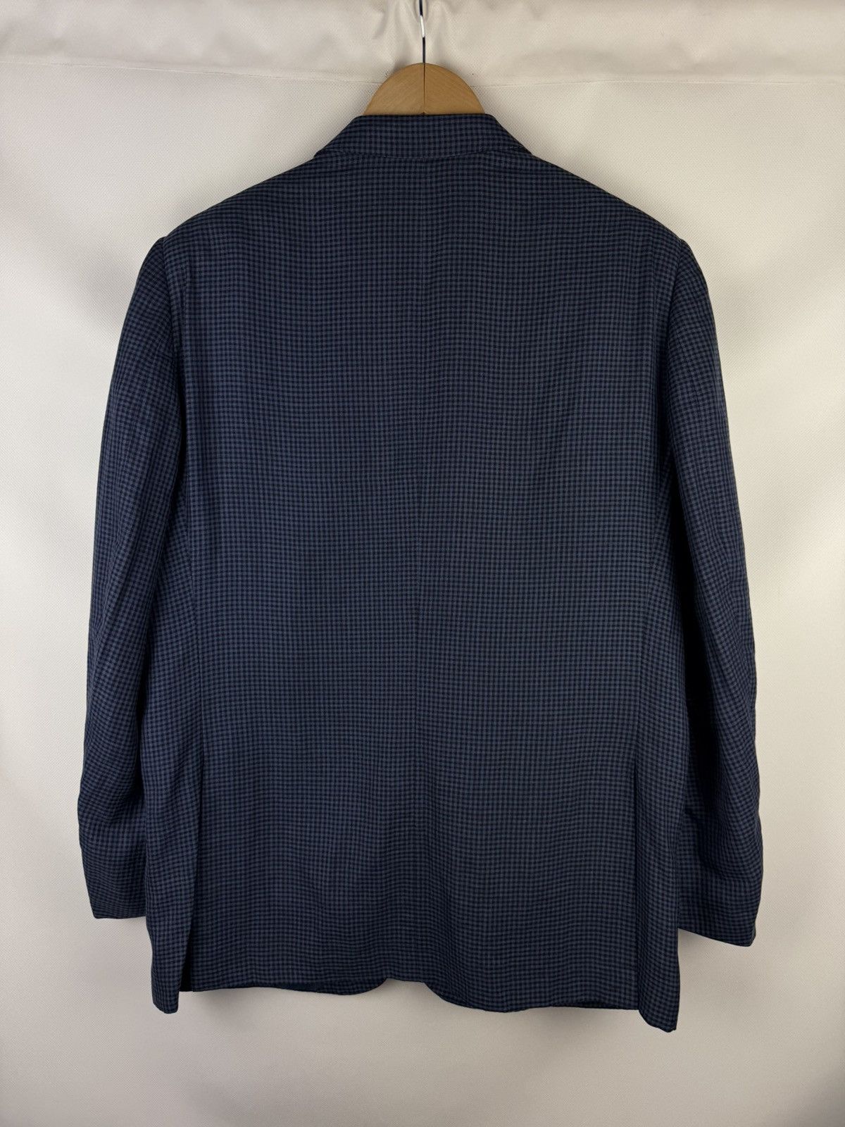 Ermenegildo Zegna Ermenegildo Zegna Duo Wool Silk Linen Checked Blazer Jacket Size 46R - 11 Thumbnail