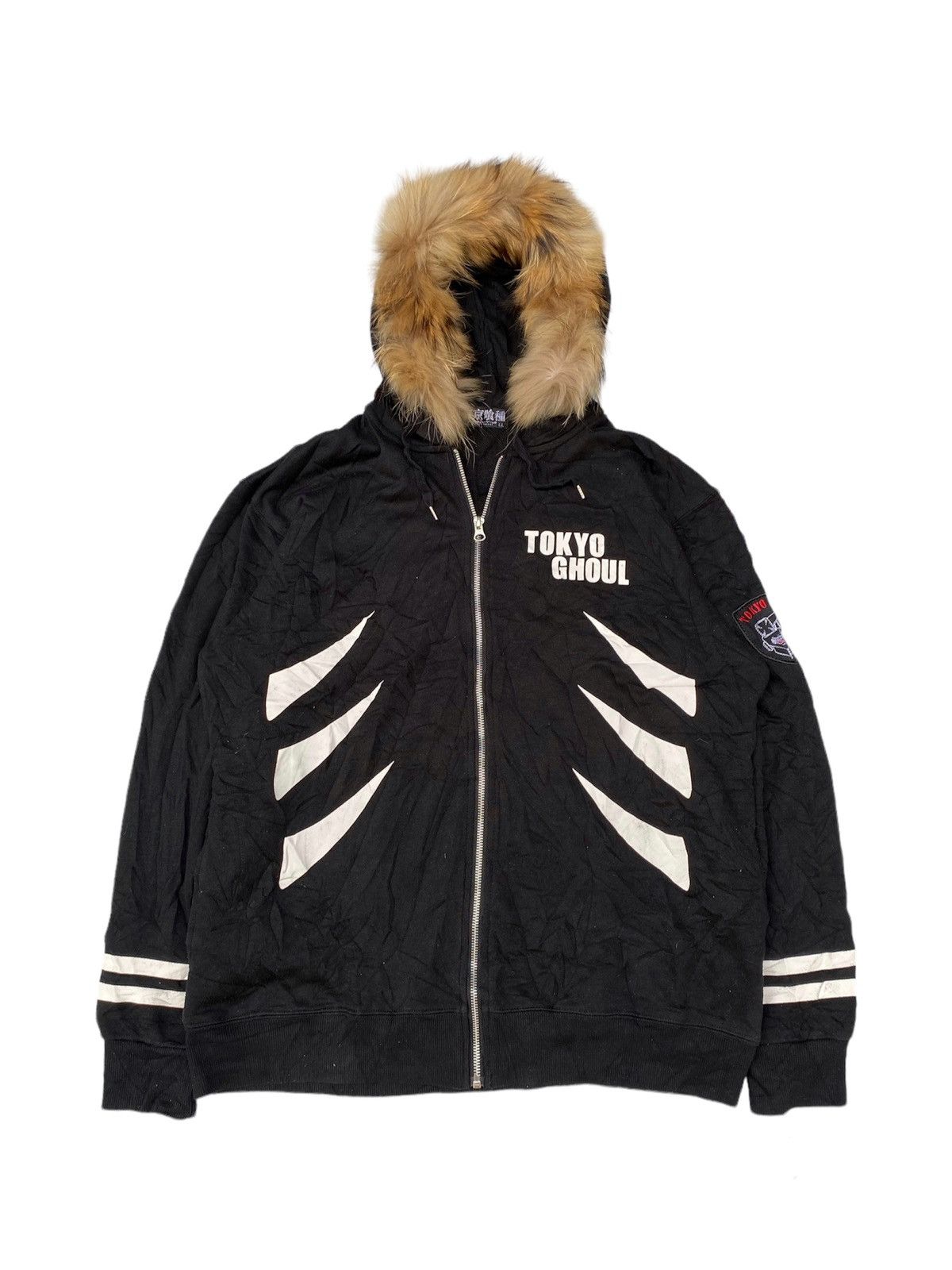 image of 14Th Addiction x If Six Was Nine Tokyo Ghoul Fur Hoodie Ifsixwasnine Lgb Style in Black (Size Large