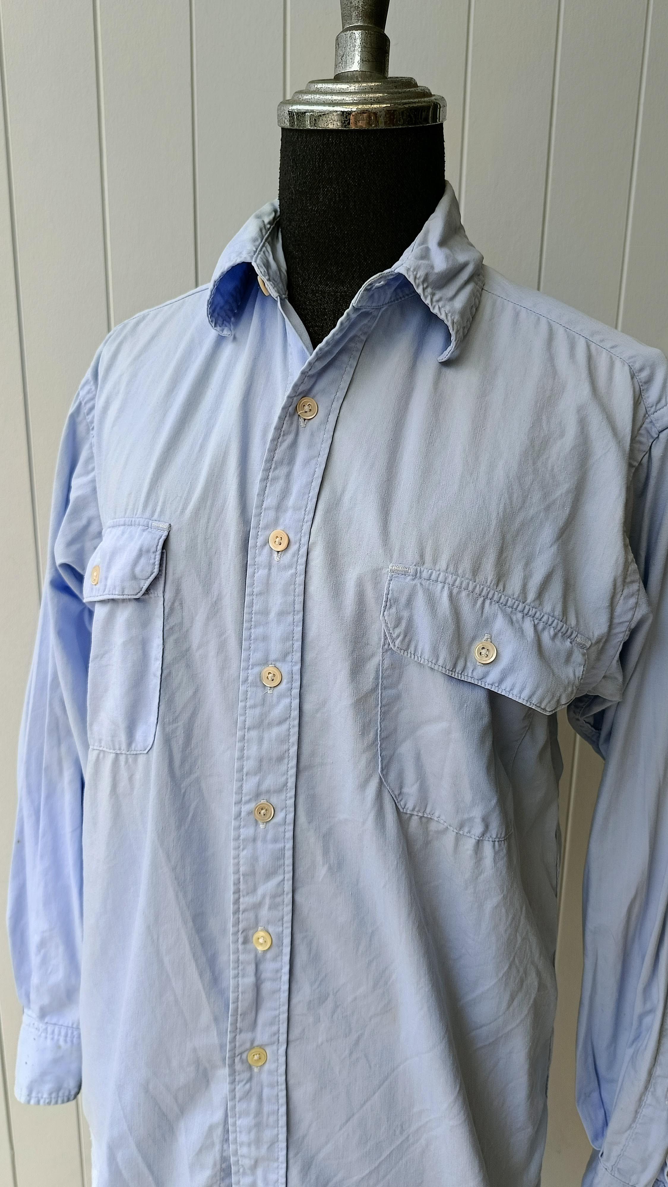 45rpm 45RPM NMD studio by R 90's solid blue stains shirt Size US S / EU 44-46 / 1 - 3 Thumbnail