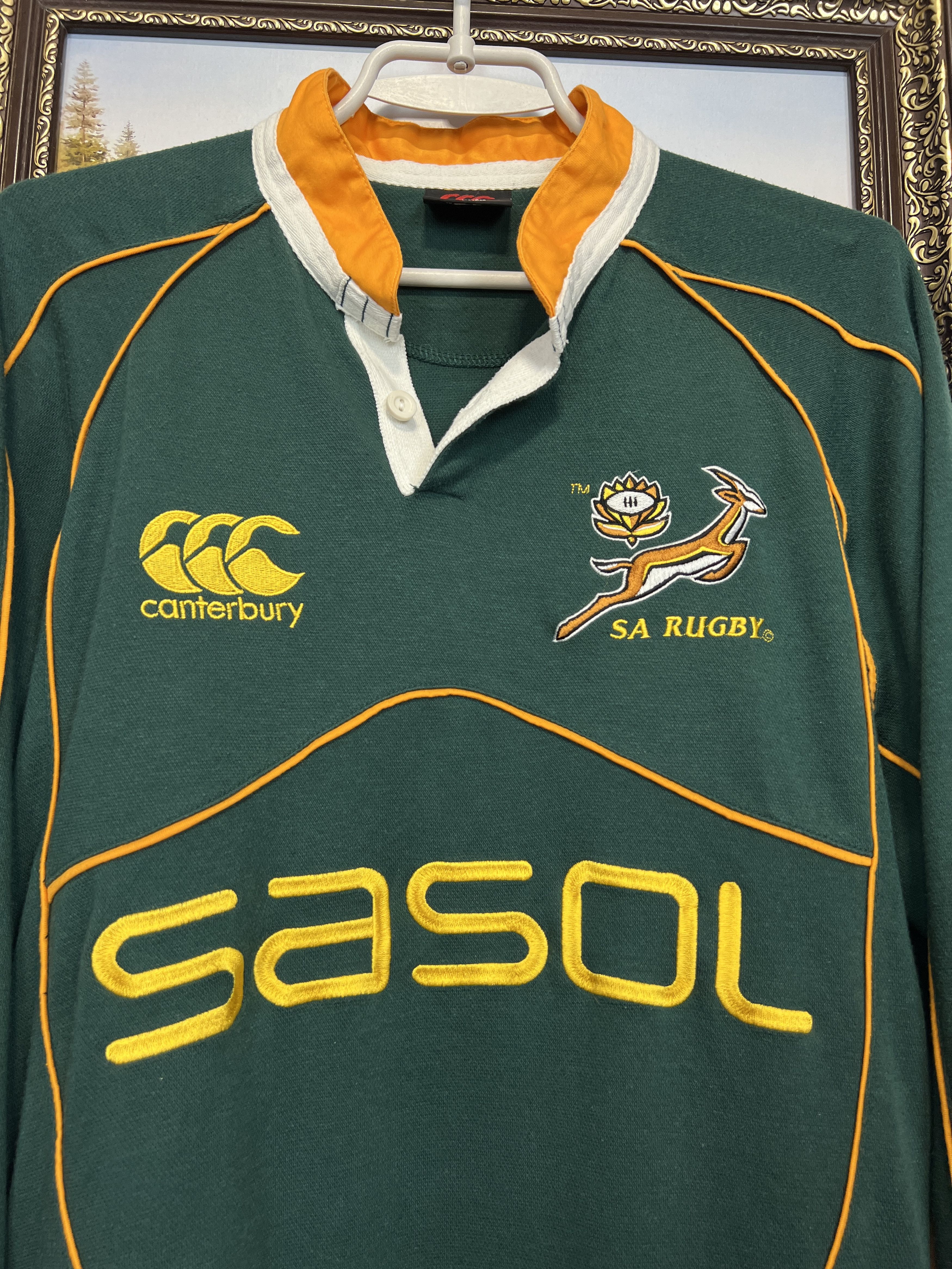 Vintage Canterbury South Africa Rugby Union Jersey Long Sleeve Size US L / EU 52-54 / 3 - 3 Thumbnail