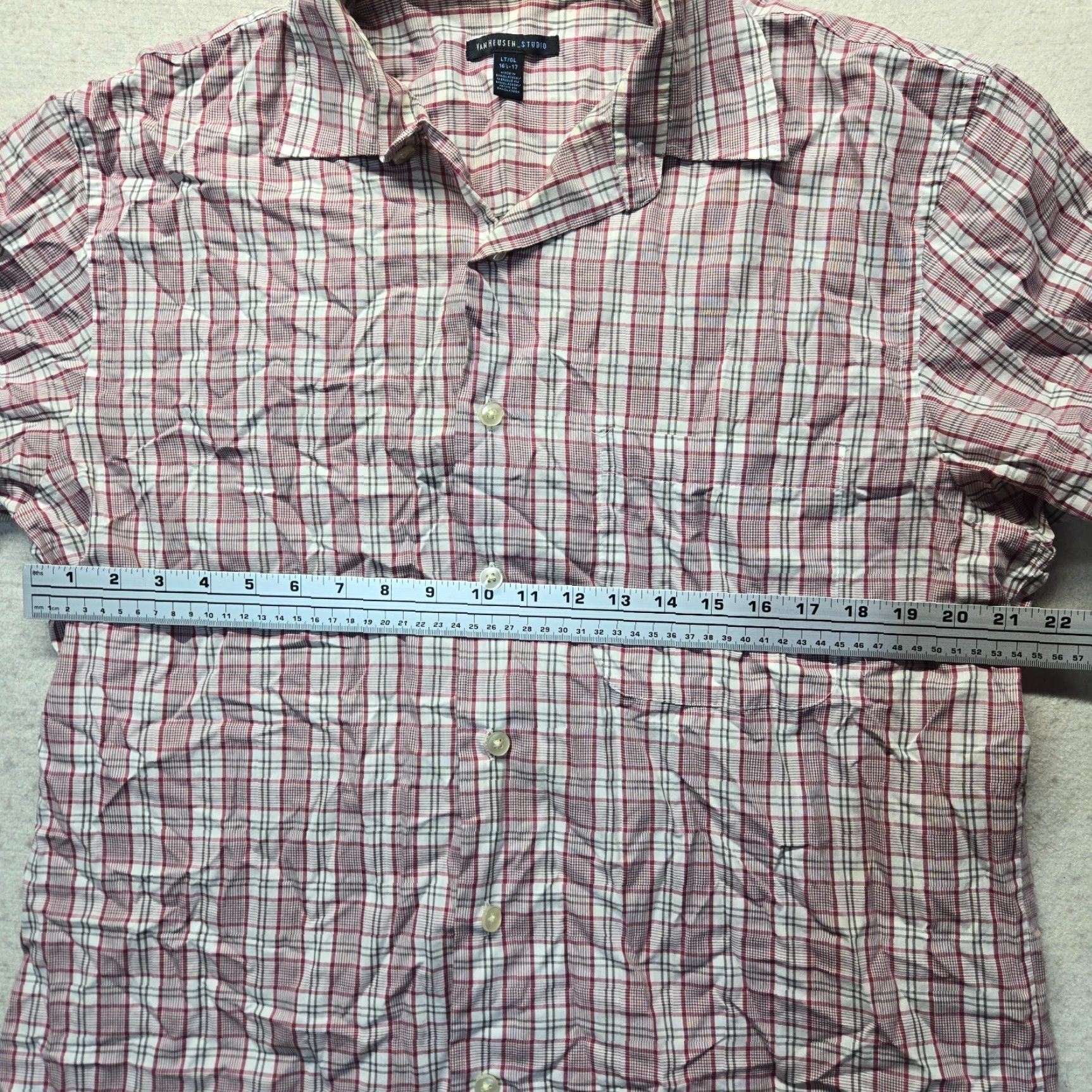 Van Heusen Van Heusen Studio Shirt Plaid Button-Up Short Sleeve Men Size 16.5 Multicolor LT Casual Size US XL / EU 56 / 4 - 4 Thumbnail