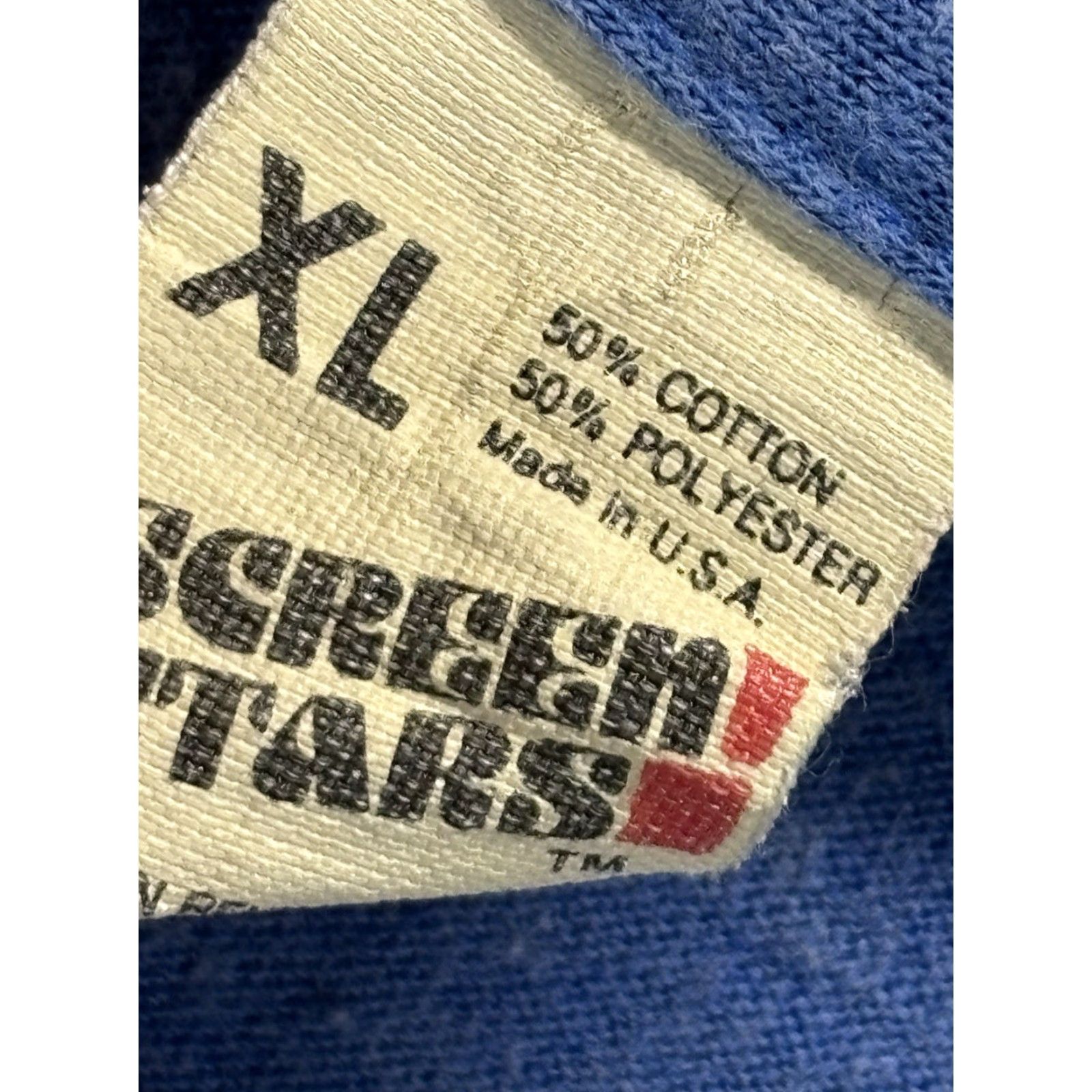 Vintage VINTAGE Screen Stars 80s Graphic T-Shirt XL Blue Single Stitch Mens Made in USA Size US XL / EU 56 / 4 - 5 Thumbnail