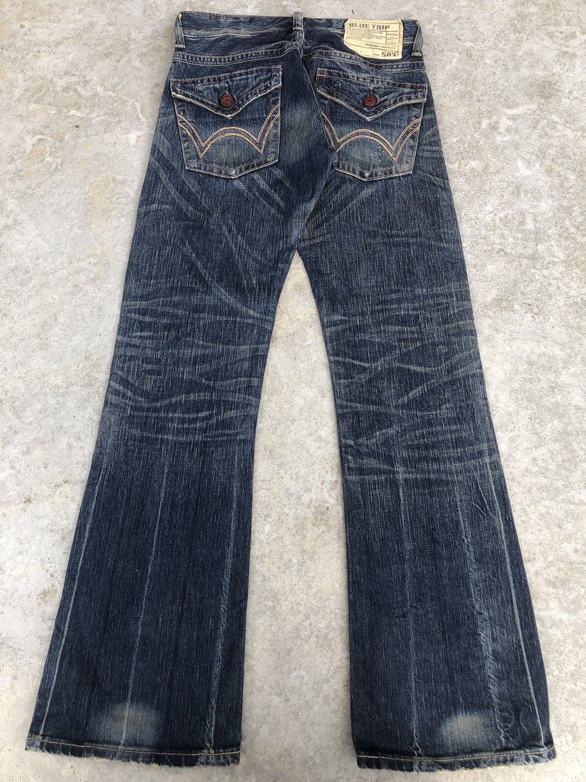 If Six Was Nine Japanese Edwin 503 Flared Jeans Bootcut Distressed Jeans Size US 31 - 2 Thumbnail
