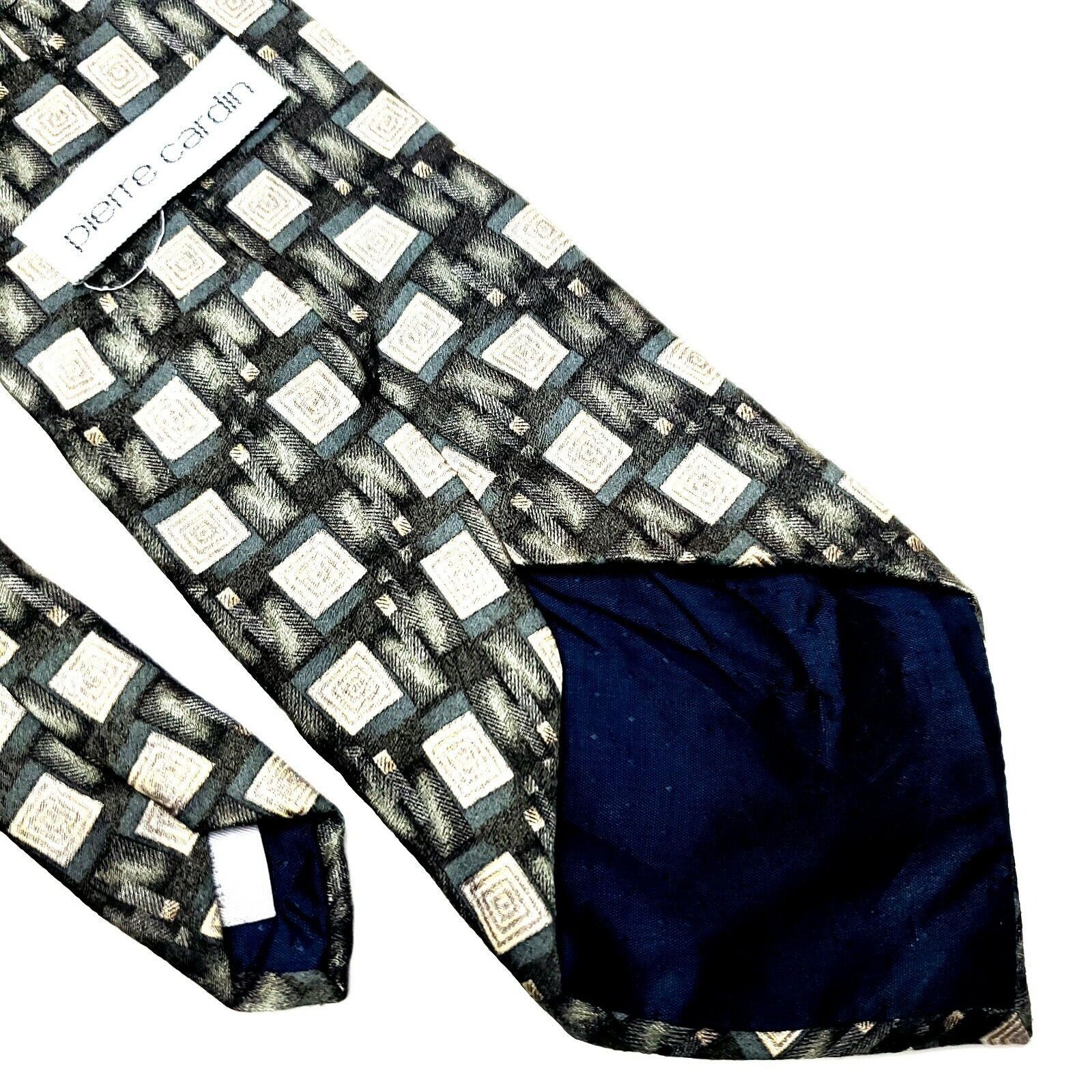 Pierre Cardin Pierre Cardin Silk Tie Green Geometric Wide Print Size ONE SIZE - 5 Thumbnail