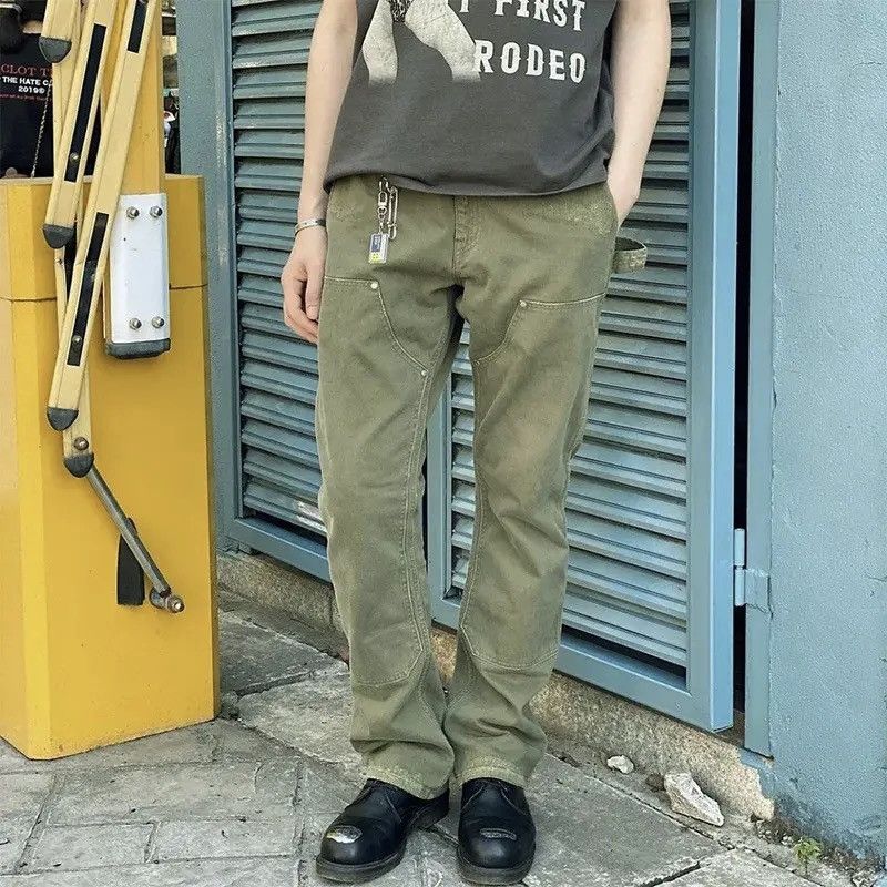 Designer × Japanese Brand × Vintage Military green zipper utility flared cargo pants Size US 32 / EU 48 - 1 Thumbnail