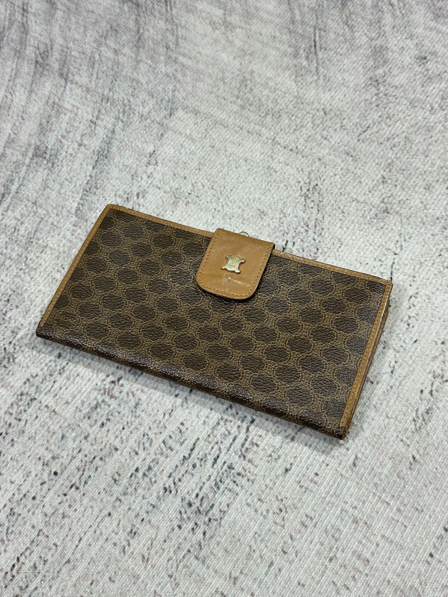 Celine Celine Long Wallet Macadam Brown Logo Monogram Vintage Purse Size ONE SIZE - 3 Thumbnail