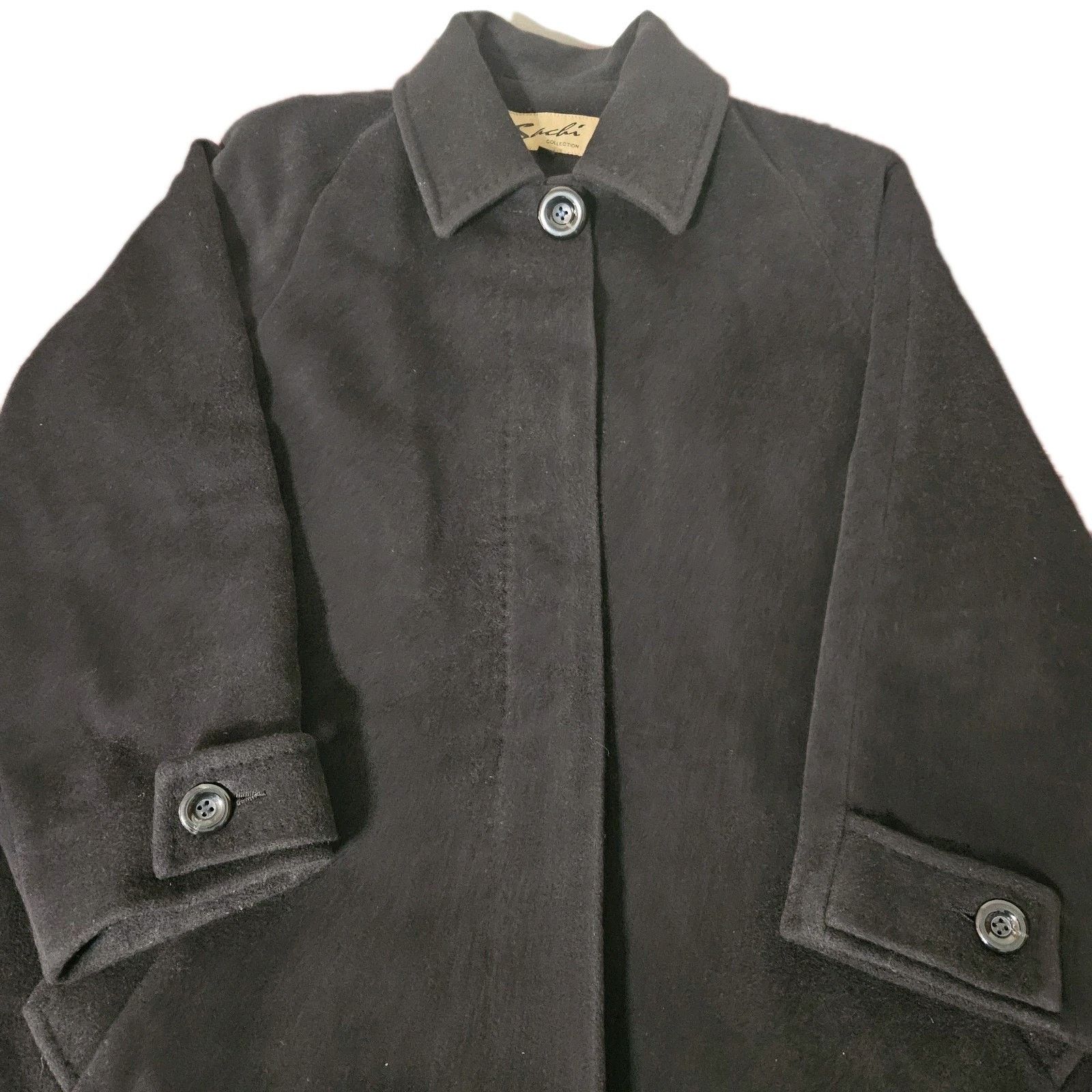 Sachin & Babi Sachi Angora Wool Coat 14 Trench Long Black Women's Rabbit Size XL / US 12-14 / IT 48-50 - 1 Thumbnail