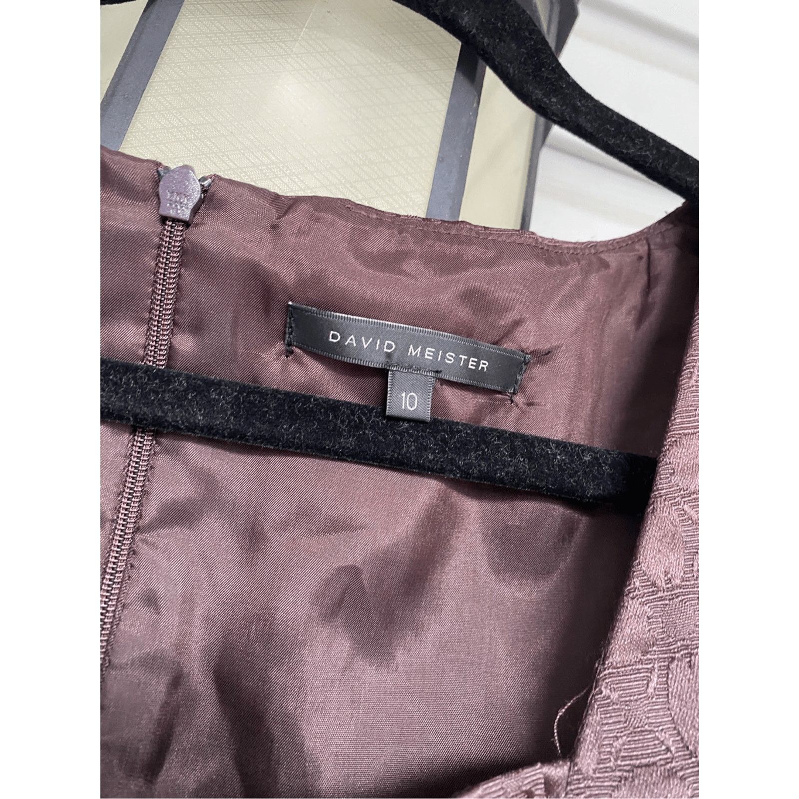 Nordstrom David Meister Chocolate Brown Bow Sheath Pencil Dress, Sz 10 Size L / US 10 / IT 46 - 3 Thumbnail