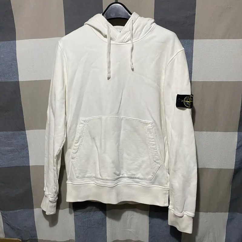 Stone Island Stone Island Men's White Cotton Hoodie 0089 Size US M / EU 48-50 / 2 - 1 Thumbnail