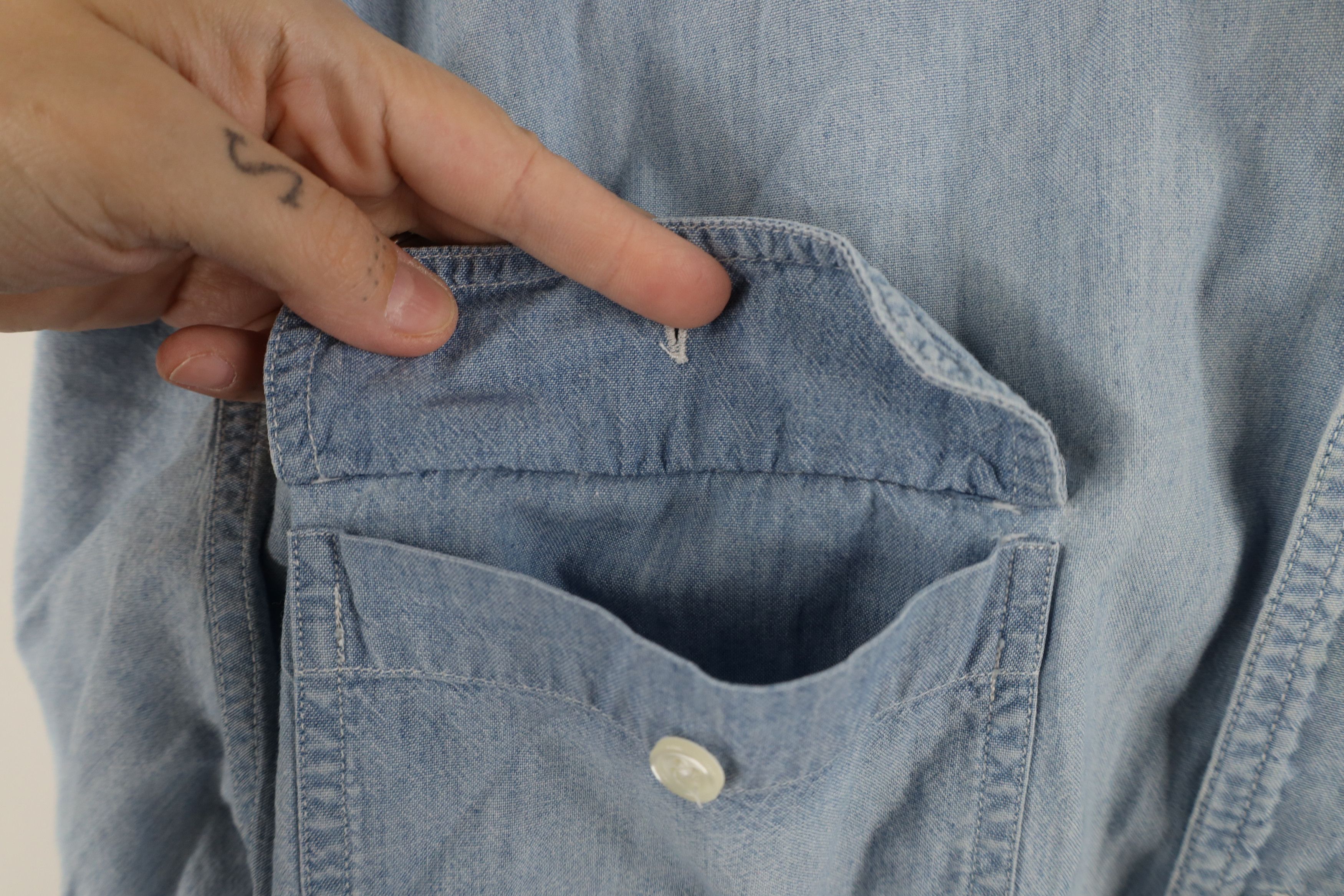 Vintage Vintage 90s Streetwear Jean Short Sleeve Button Down Shirt Size US XL / EU 56 / 4 - 6 Thumbnail