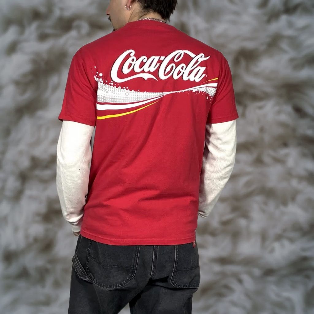 Hanes VINTAGE Hanes Coca-Cola Shirt Mens M Red 2003 Launch Team Graphic Tee Promo Shirt S/S Crew Neck Coca-Cola Back Logo Size US M / EU 48-50 / 2 - 1 Thumbnail