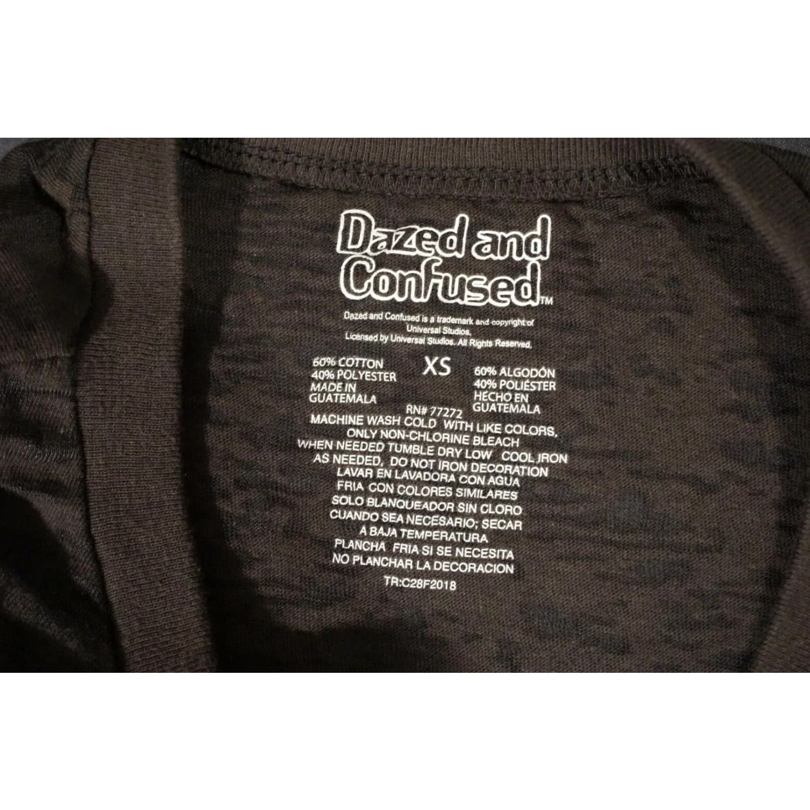 Vintage VINTAGE DAZED AND CONFUSED Shirt Women XS Black Semi-Sheer Graphic Happy Face Crew Neck Short Sleeve Size XS / US 0-2 / IT 36-38 - 4 Thumbnail