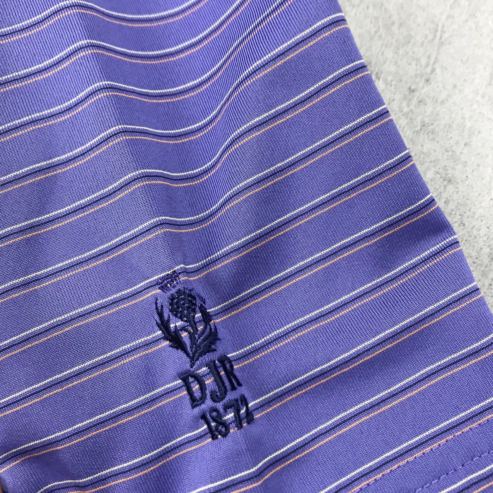Vintage Donald Ross Polo Shirt Mens L Purple Striped Golf Jersey Polo Shirt Sports Shirt Size US L / EU 52-54 / 3 - 5 Thumbnail