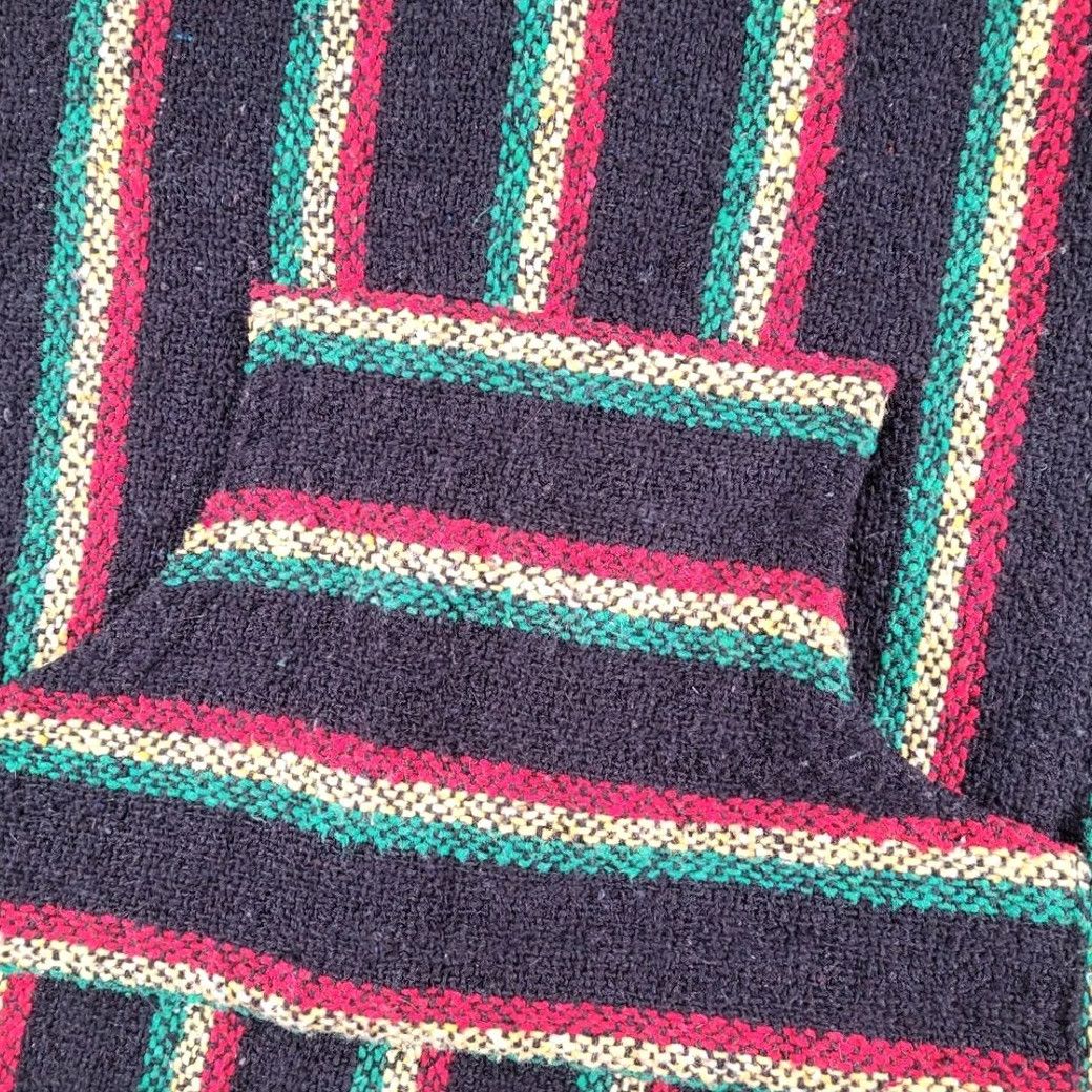Sunspel Sunspecs Baja Hoodie Pullover Striped Festival Poncho Sweater Medium Size US M / EU 48-50 / 2 - 4 Thumbnail