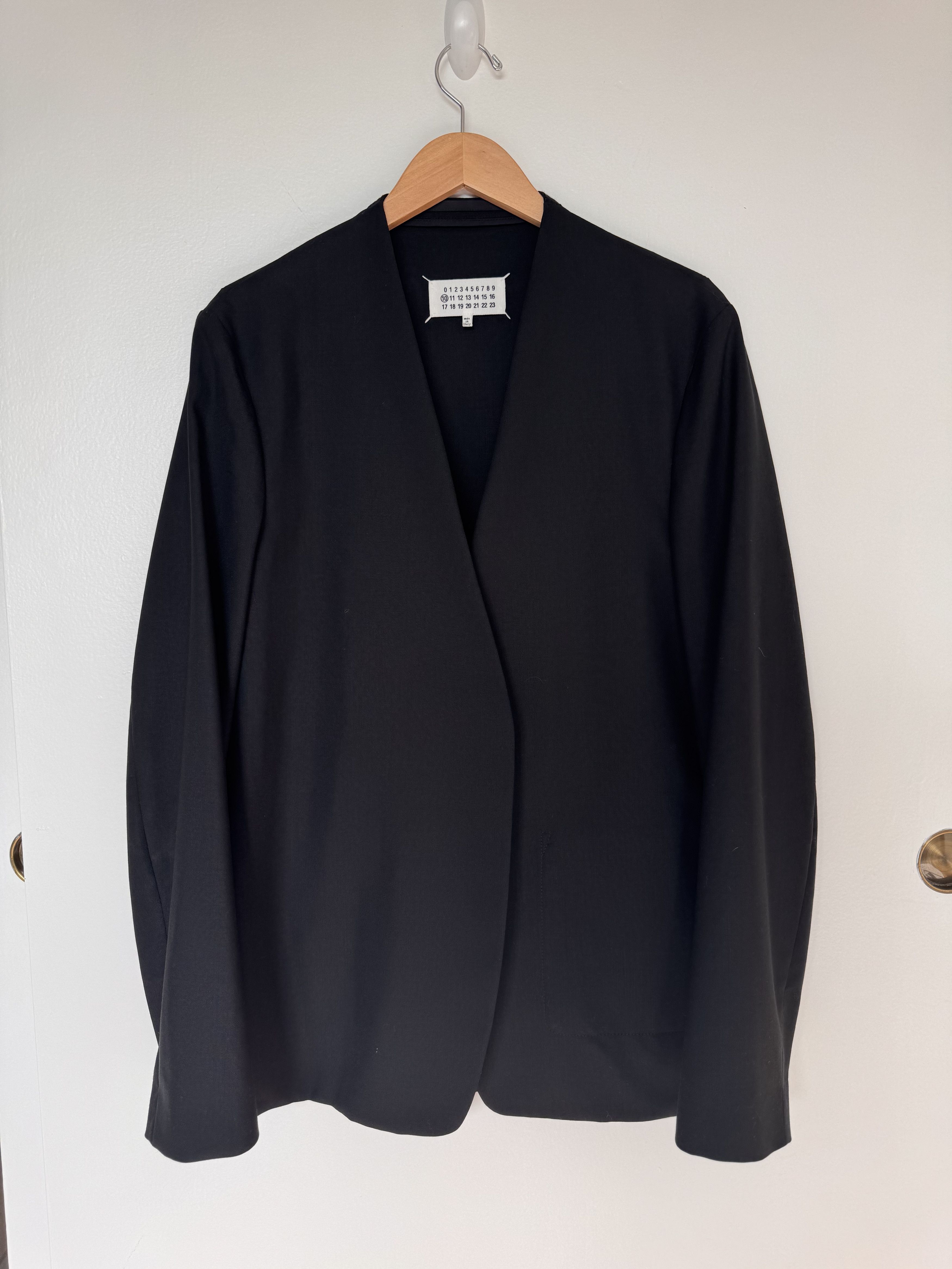Collarless Virgin Wool Jacket 50