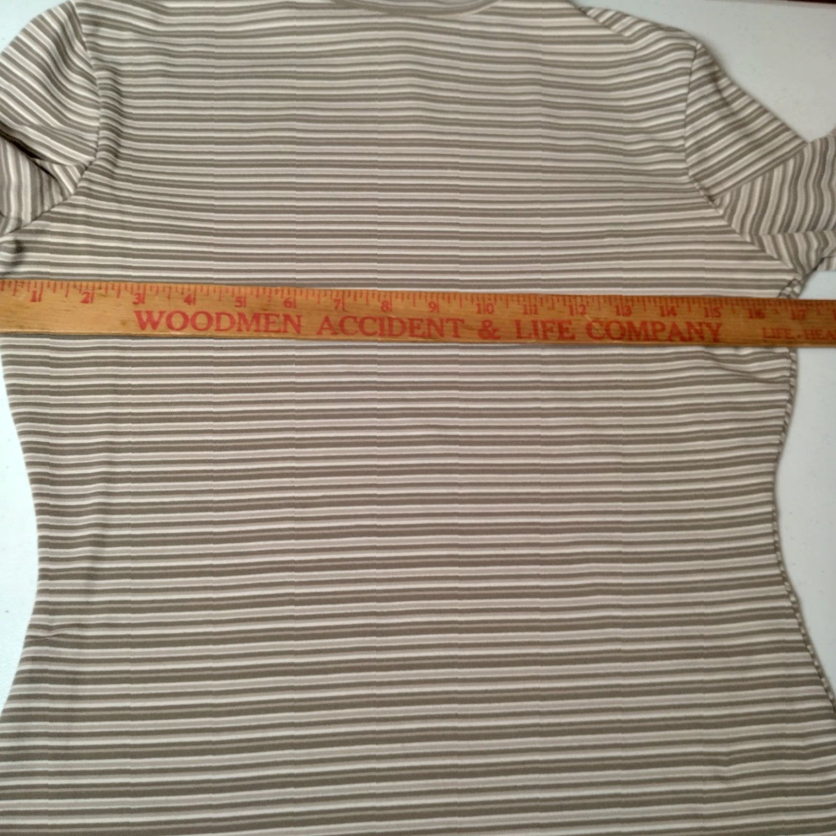 Express VINTAGE Express Tricot Shirt Women M Mock Neck Khaki Tan Striped 90s Preppy Retro Casual Knit Long Sleeve Pullover Modern Classic Mens Womens Girls Size M / US 6-8 / IT 42-44 - 6 Thumbnail