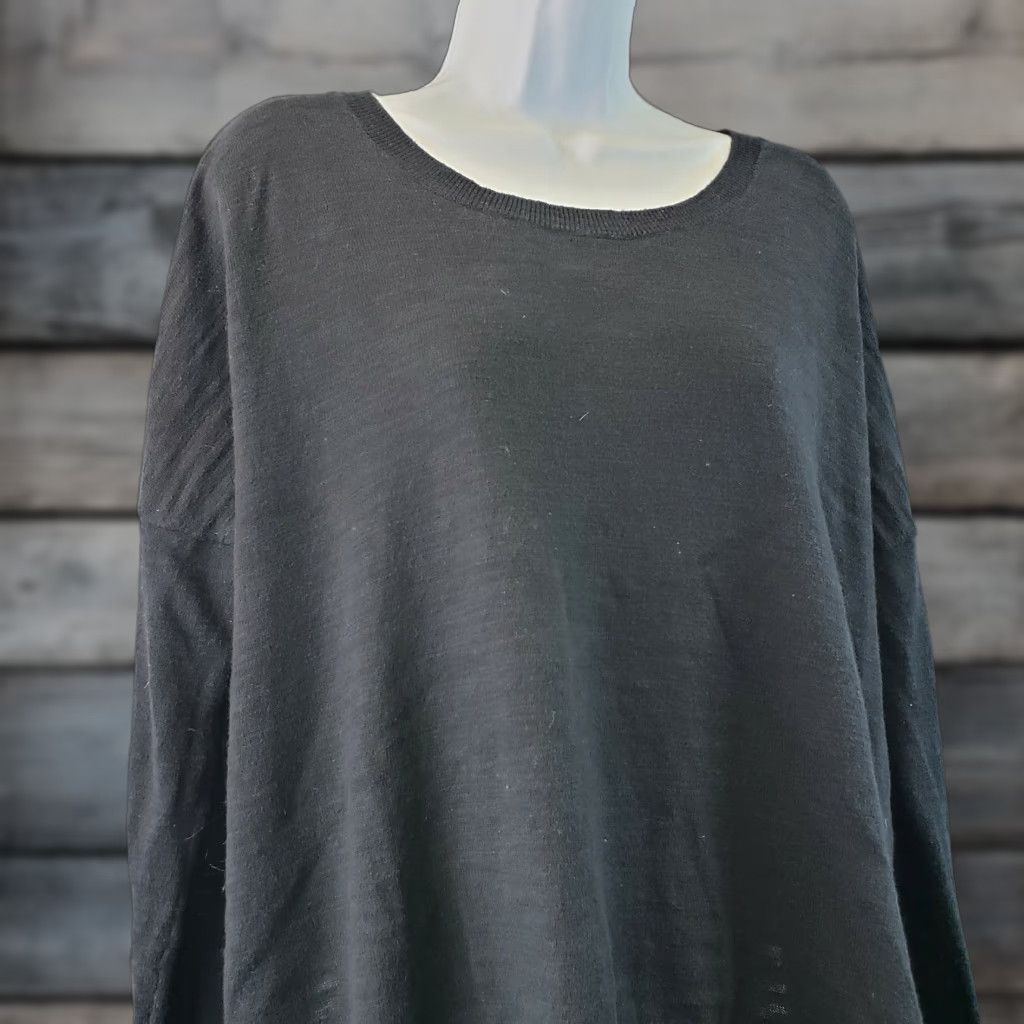 Vintage Moth Womens Long Sleeve Knit Top Pullover Oversized Black Small Shirt Womens MOTH Black 90s? Size S / US 4 / IT 40 - 1 Thumbnail