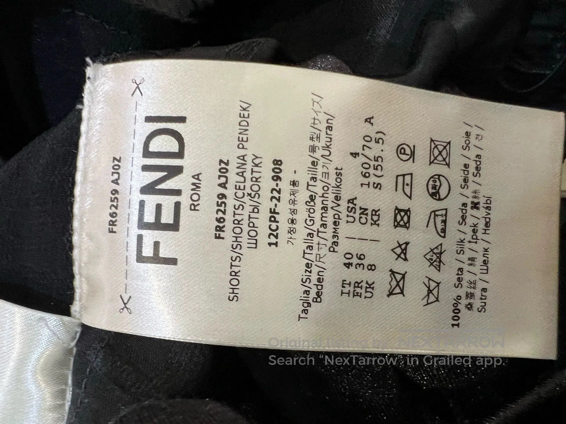 Fendi Fendi Black Patterned Shorts Size 40. Size US 40 / EU 56 - 9 Thumbnail