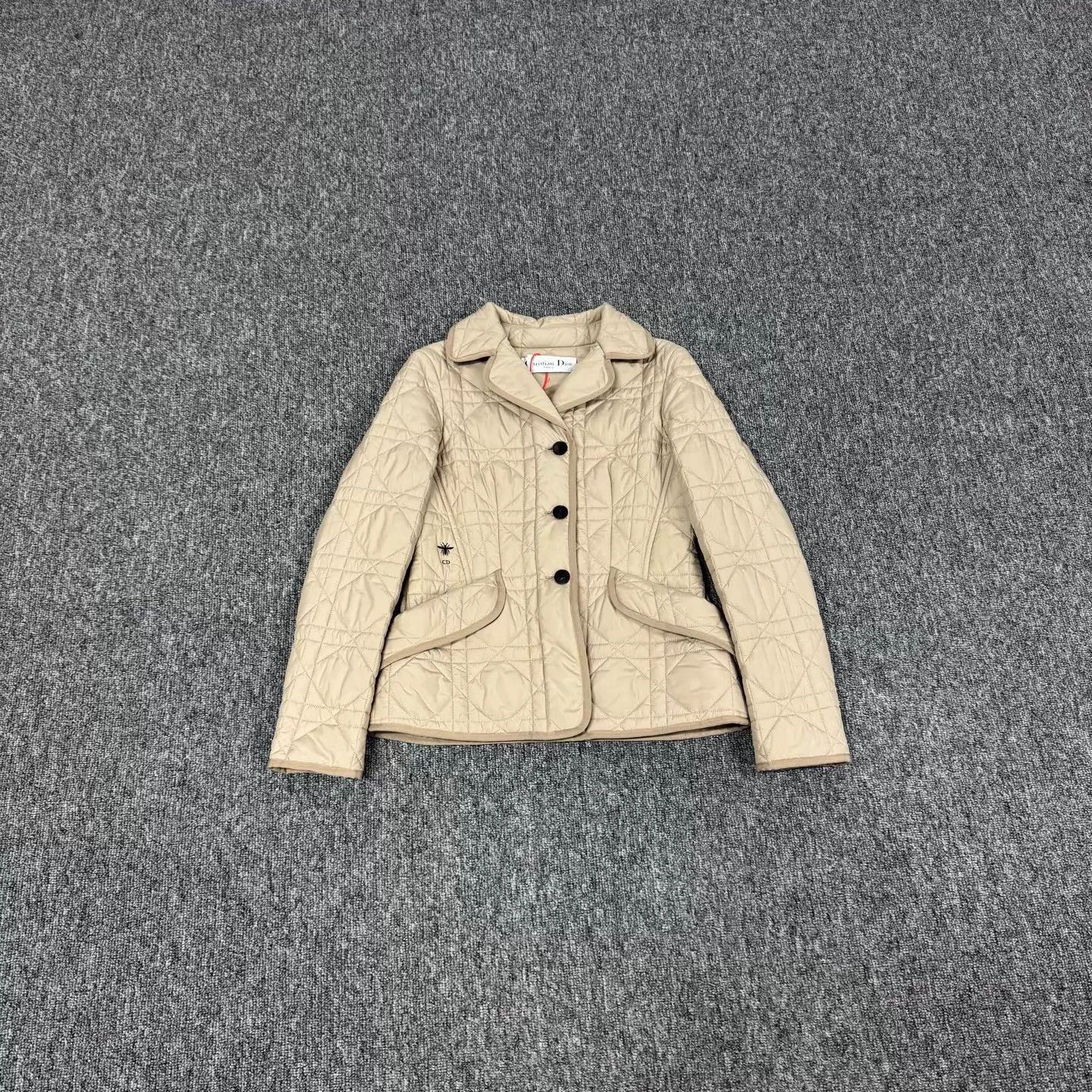 Dior Dior Beige Quilted Bee Embroidery Cotton Jacket 36 99New Size XS / US 0-2 / IT 36-38 - 1 Thumbnail