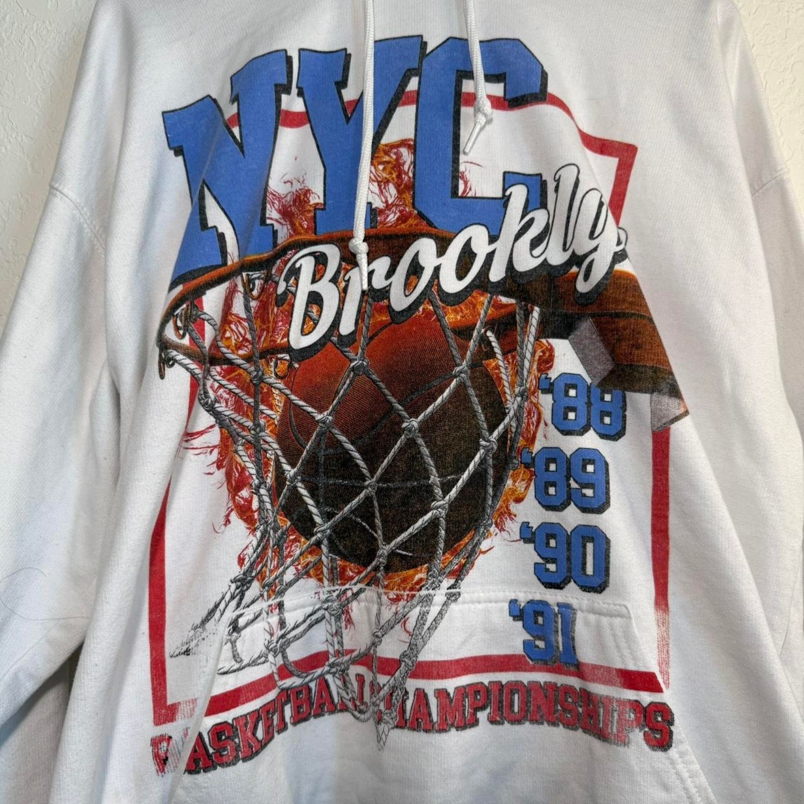 Gildan Unisex Brooklyn Basketball Hoodie - White, Back Size US M / EU 48-50 / 2 - 2 Thumbnail