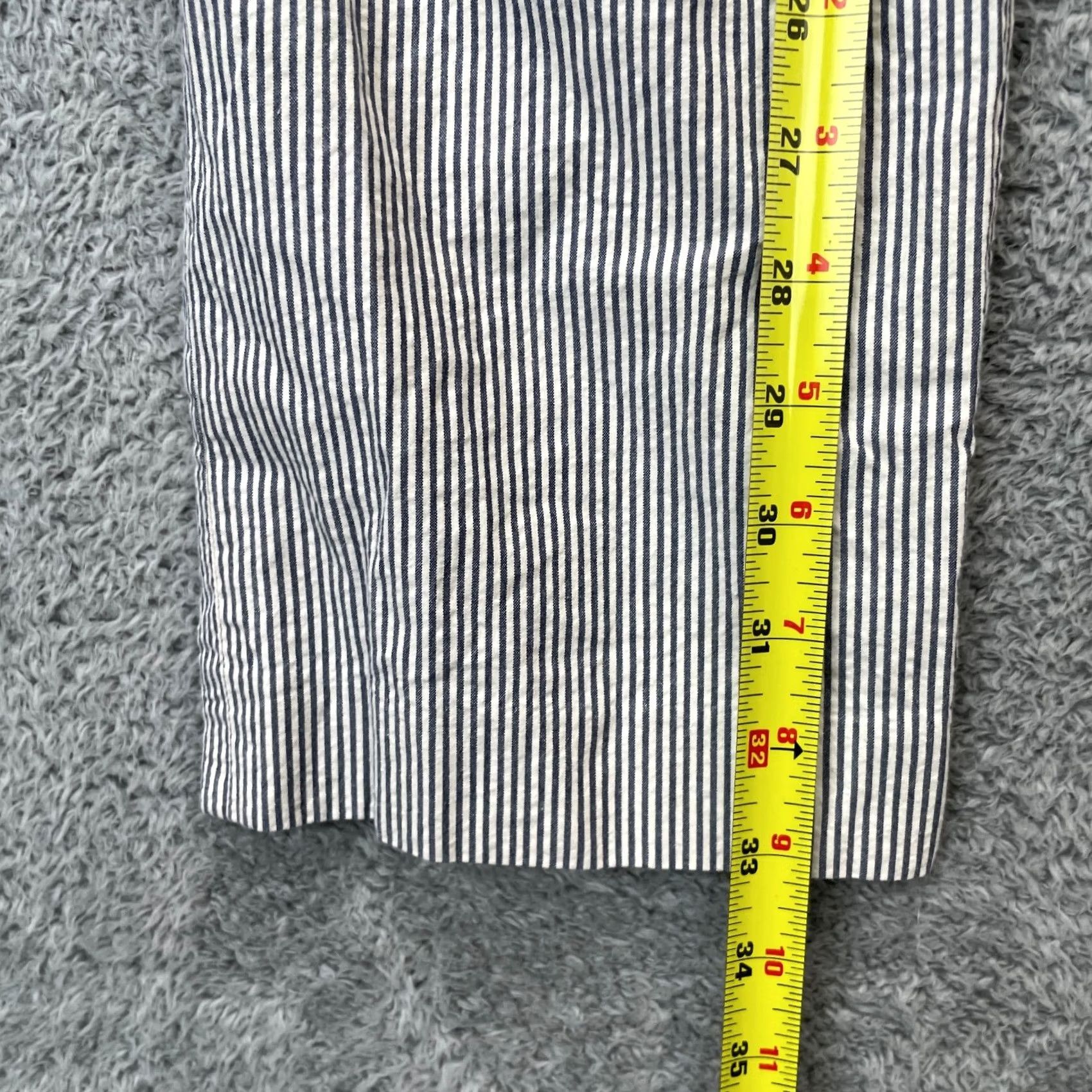 J.Crew VINTAGE J.CREW Pants Womens 6 Blue Seersucker Striped City Fit Straight Leg Size 28" / US 6 / IT 42 - 5 Thumbnail