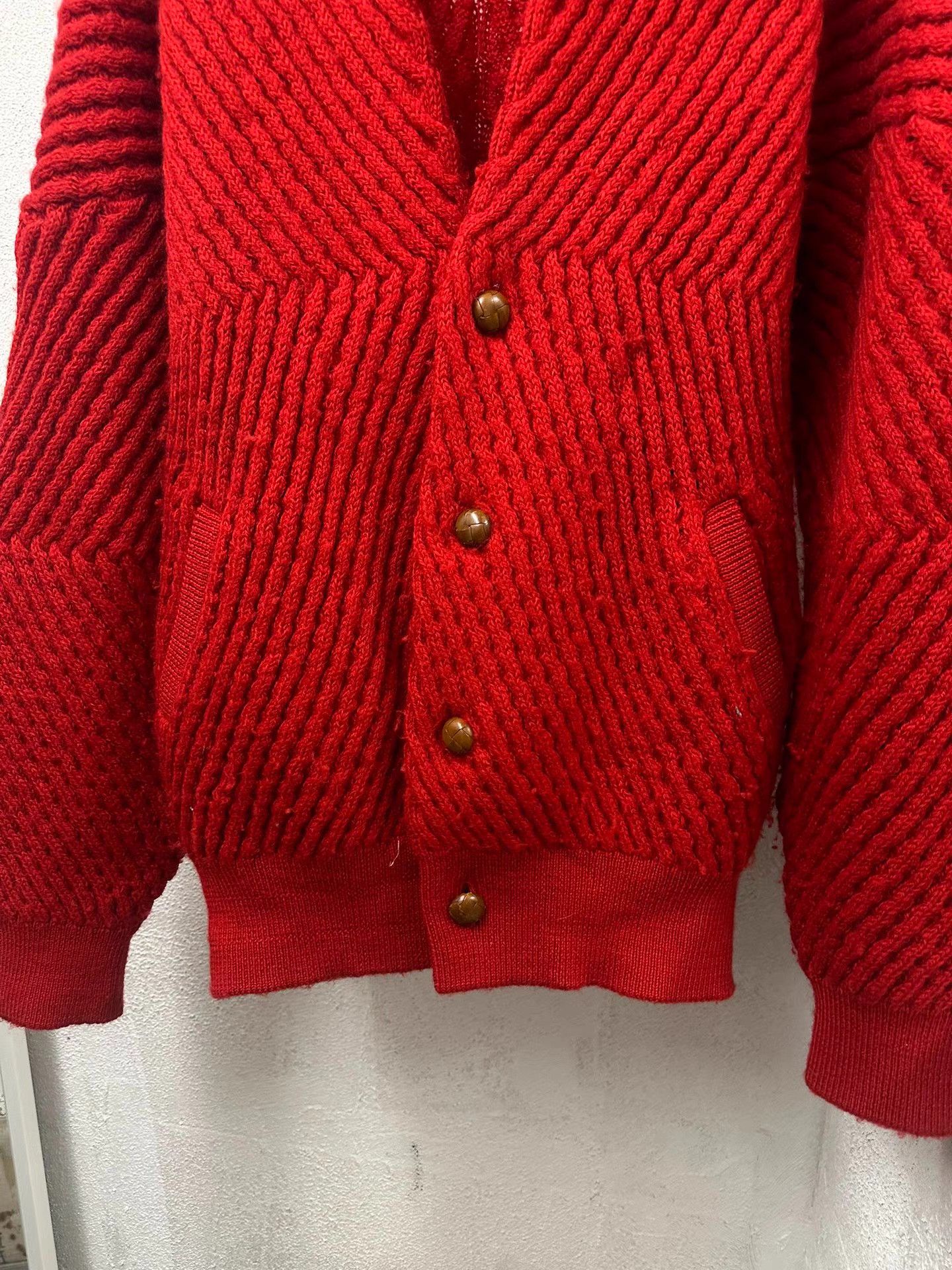Issey Miyake issey miyake 90S Red Shawl Collar Cardigan K20 Size M / US 6-8 / IT 42-44 - 2 Thumbnail