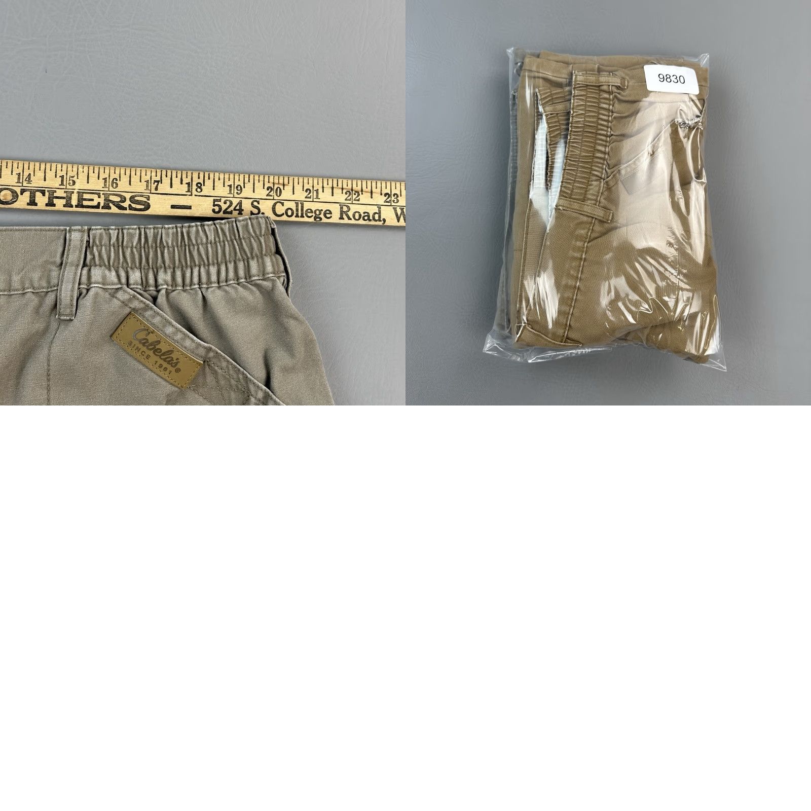 Vintage Cabelas Shorts Mens 42 Tan Canvas 5" Trail Hiker Cargo Elastic Waist Lot of 2 Mens Pants Canvas Cargo Pocket Brown 42 in Regular Cotton Size US 42 / EU 58 - 11 Thumbnail