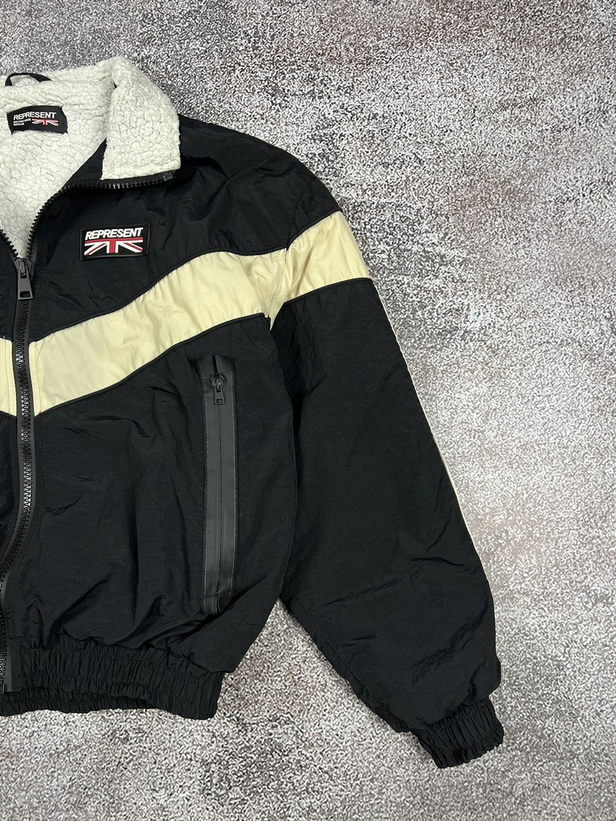 Represent Clo. Represent Shell Sherpa Nylon Black Bomber Jacket Size US M / EU 48-50 / 2 - 5 Thumbnail