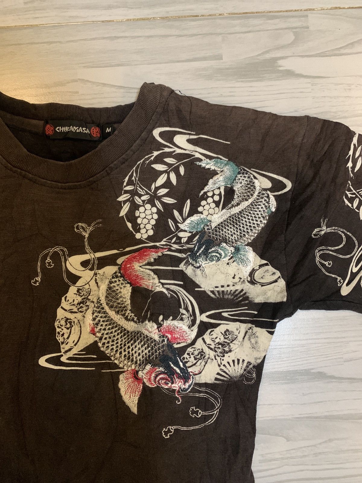 Other Chikamasa Koi fish embroidery Vintage Tee Size US M / EU 48-50 / 2 - 3 Thumbnail