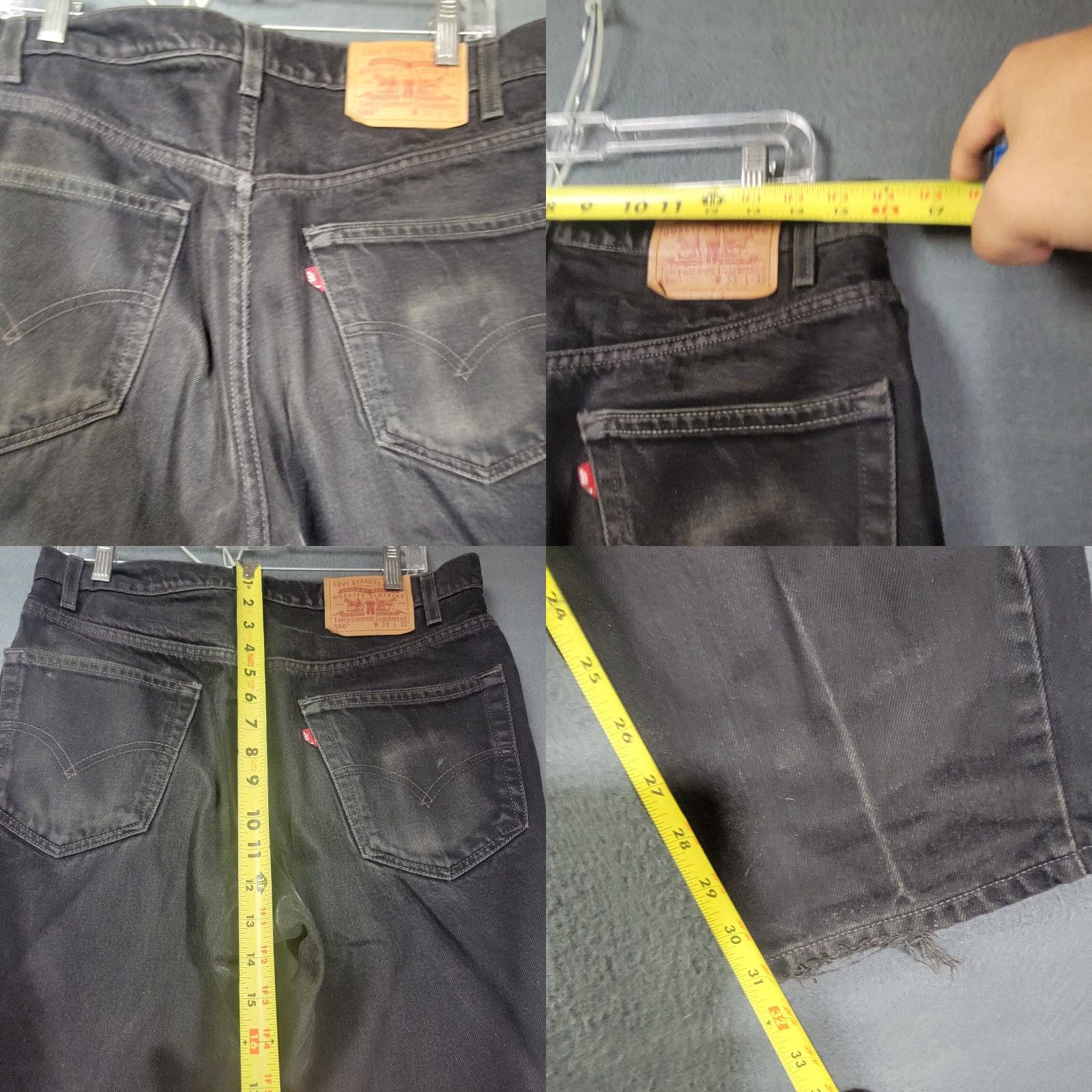 Levi's VINTAGE Levi’s 550 Jeans Relaxed Fit Black Size 33x32 Made In USA Men 90s USA Levi’s 550 Jeans Black Relaxed Fit 33x32 Men Size US 33 - 8 Thumbnail