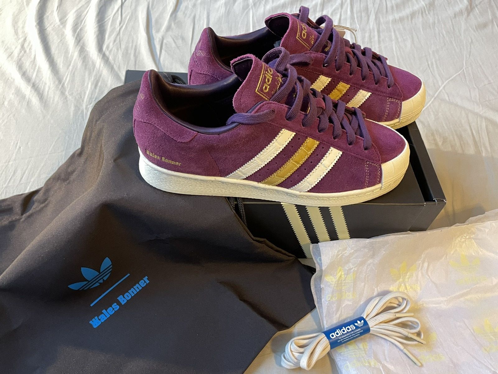 Adidas × Wales Bonner Adidas x Wales Bonner Jabbar Low Purple EU42 Full Set Size US 9 / EU 42 - 2 Thumbnail