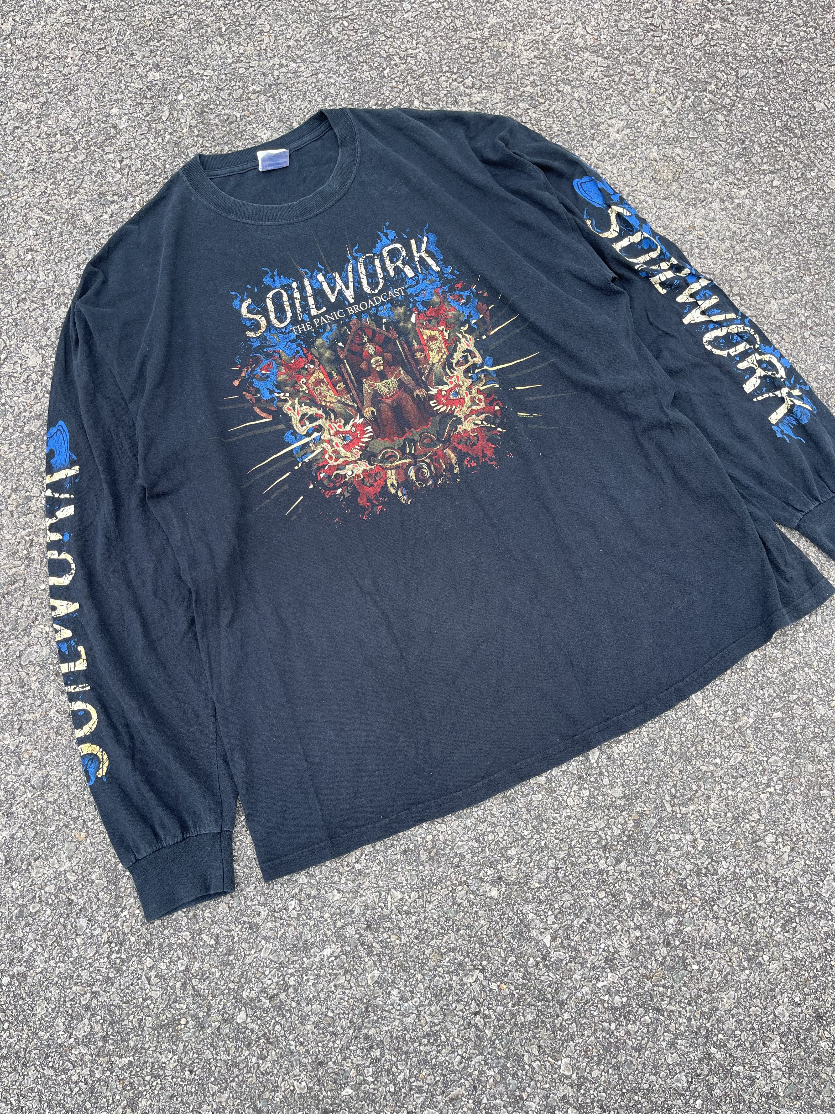 Band Tees × Gildan × Vintage Vintage y2k Soilwork “The Panic Broadcast” Long Sleeve Tee Size US XL / EU 56 / 4 - 6 Thumbnail