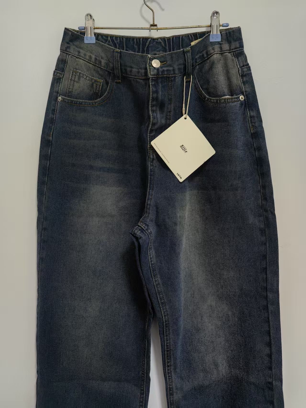 Jean Blue washed vintage straight loose jeans y2k Size US 32 / EU 48 - 3 Thumbnail