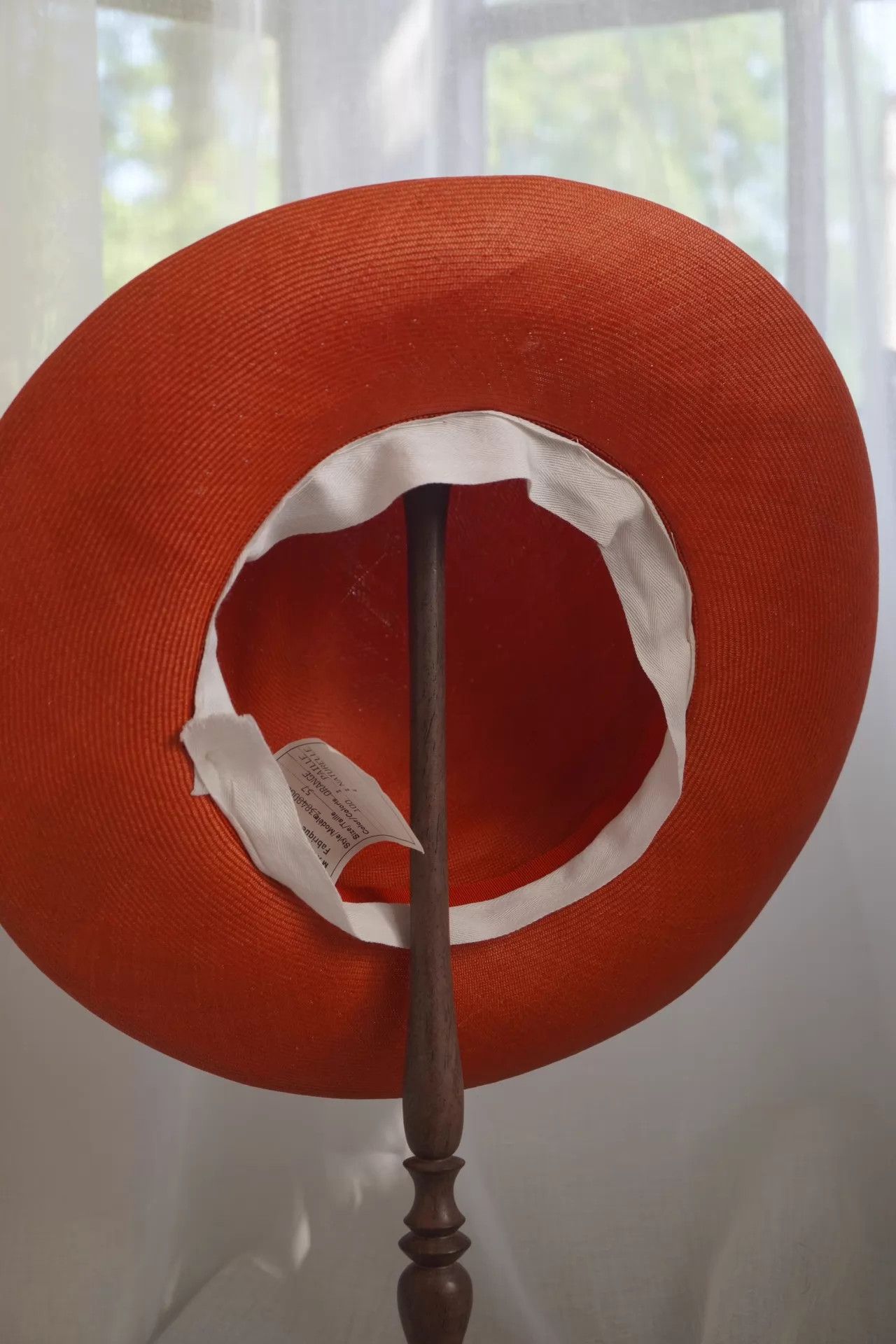Chanel Chanel 80s Rare Orange-Red Wide-Brim Straw Hat 57 Size ONE SIZE - 7 Thumbnail