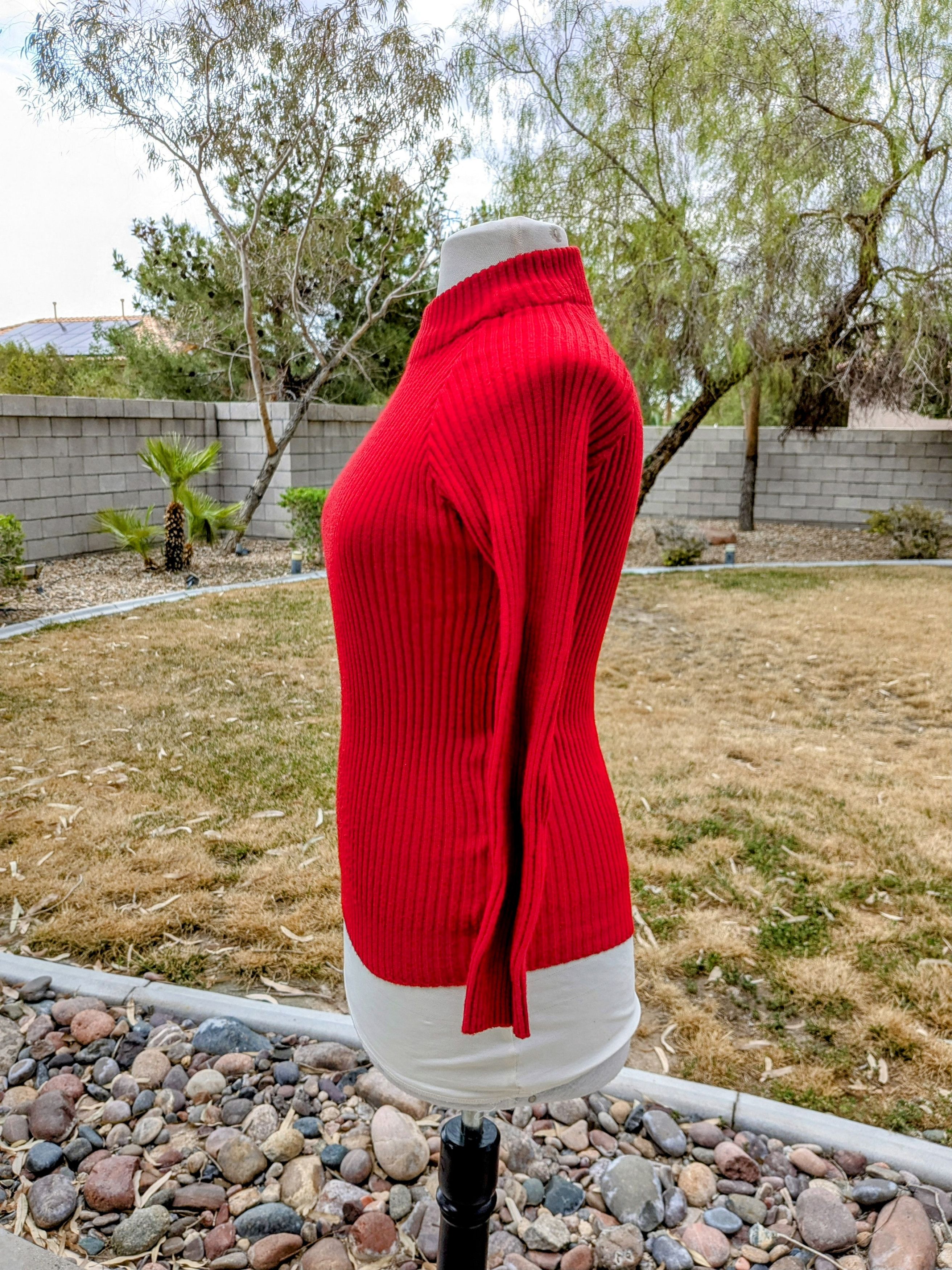 Vintage VTG Petite Ladies Kosugi Ribbed Knit Turtleneck Fitted Top Size L / US 10 / IT 46 - 3 Thumbnail