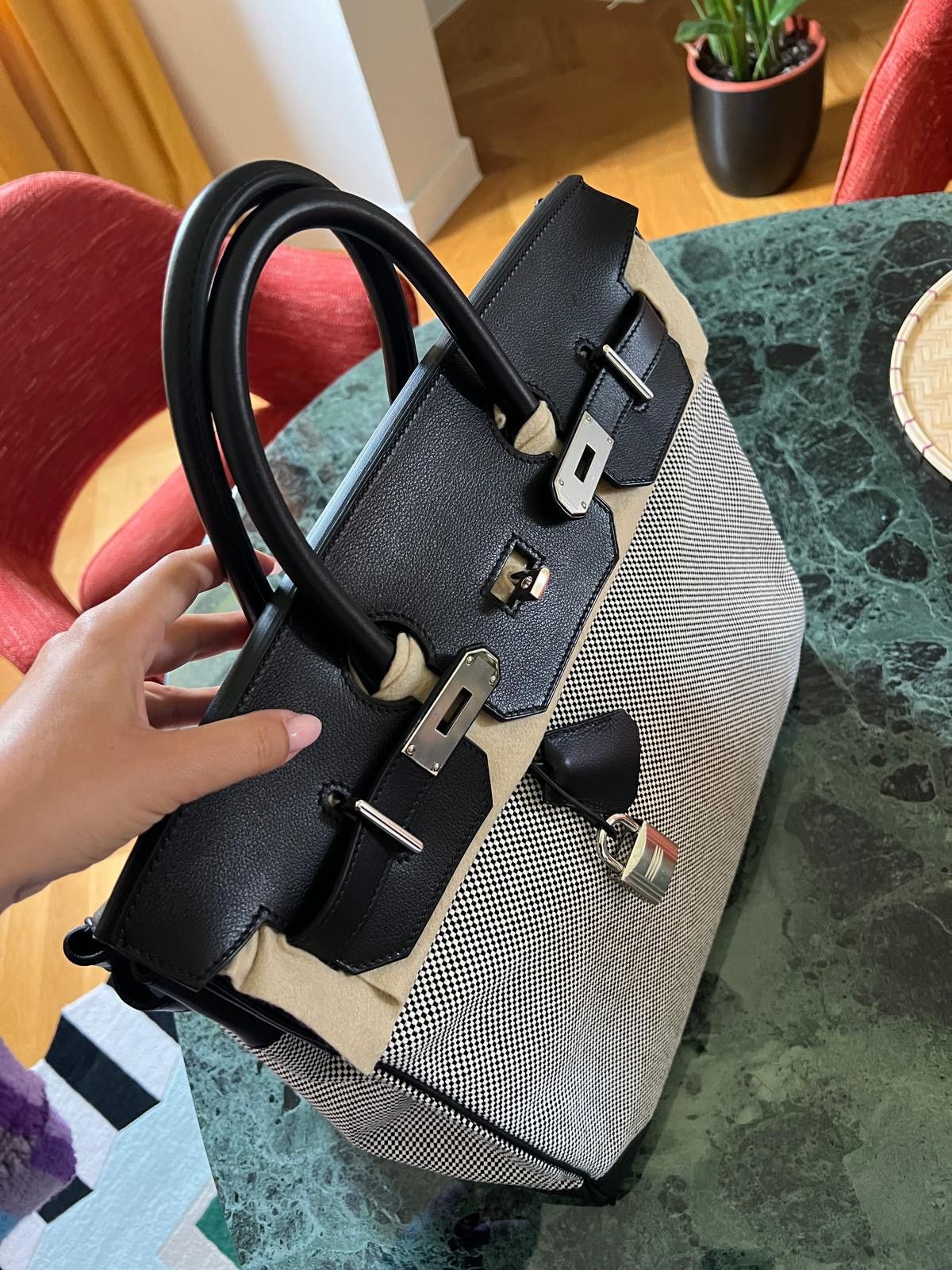 Hermes Hermès SAC HAUT A COURROIES 40 TOILE CRISS/VEAU EVERGRAIN Size ONE SIZE - 10 Thumbnail