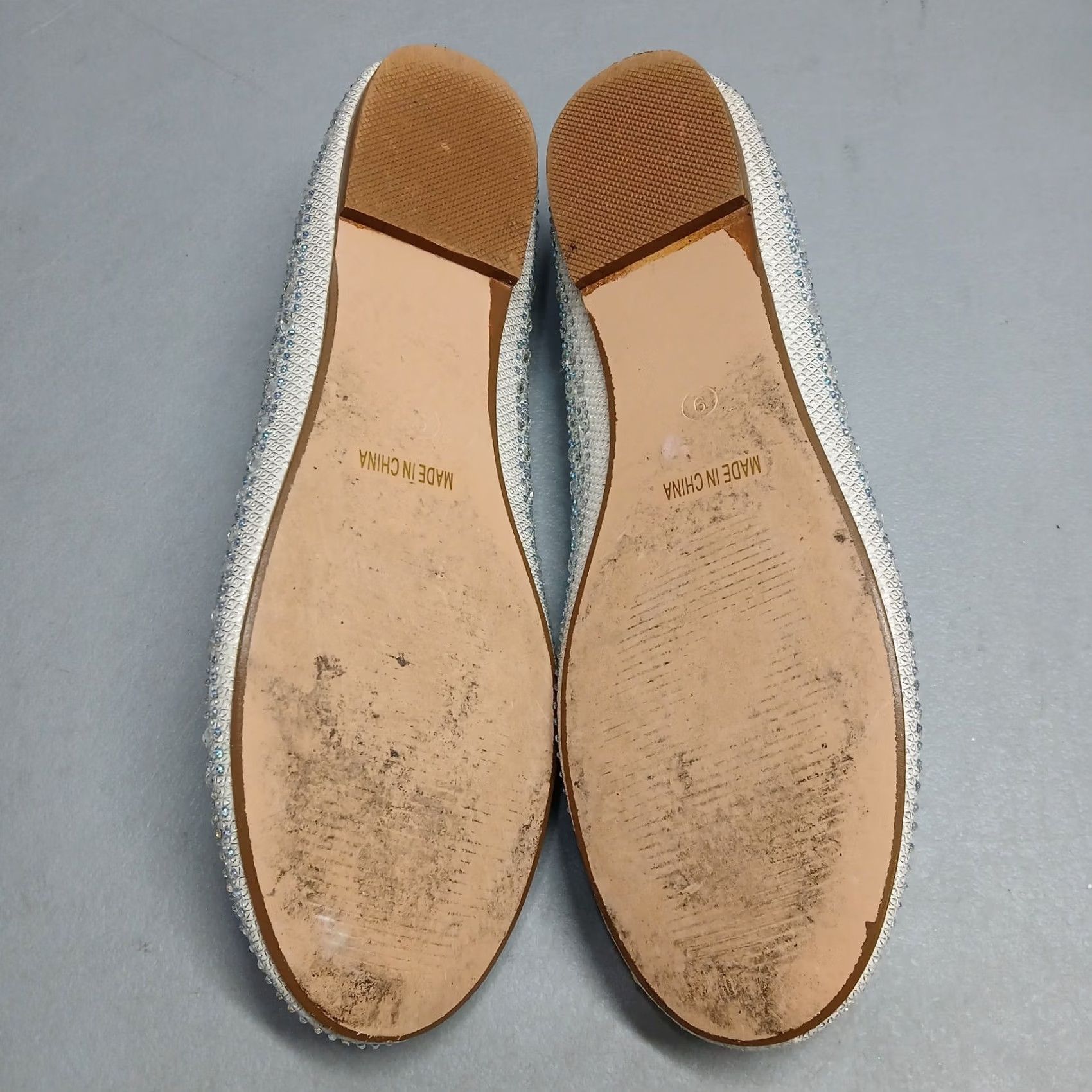 Vintage De Blossom Womens Size 9 White Silver Rhinestone Baba Ballet Flats Shoes Flat Slip On Shoes Size US 9 / IT 39 - 7 Thumbnail