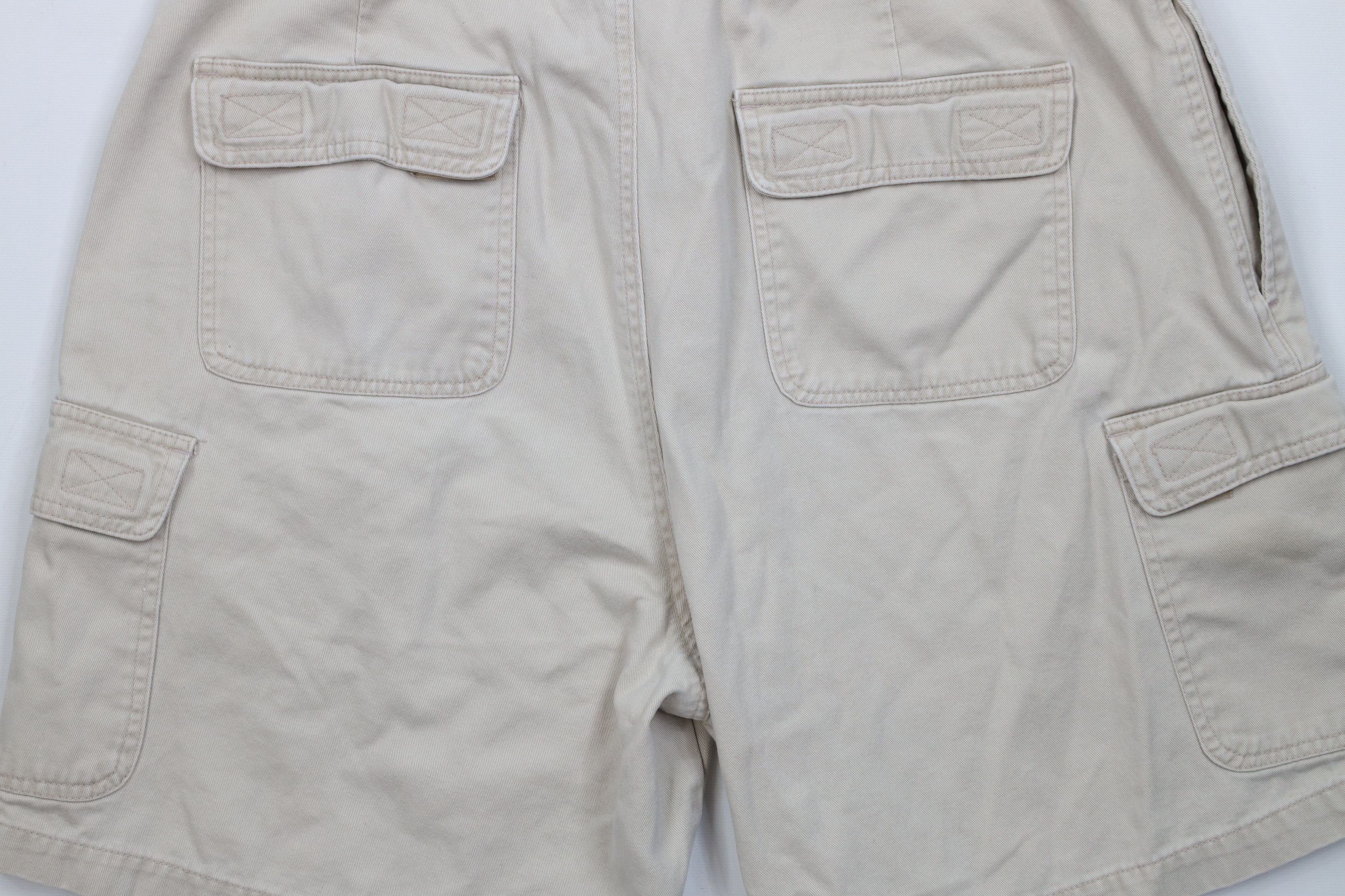 Vintage Vintage 90s Streetwear Above Knee Cargo Shorts Beige Cotton Size US 36 / EU 52 - 12 Thumbnail