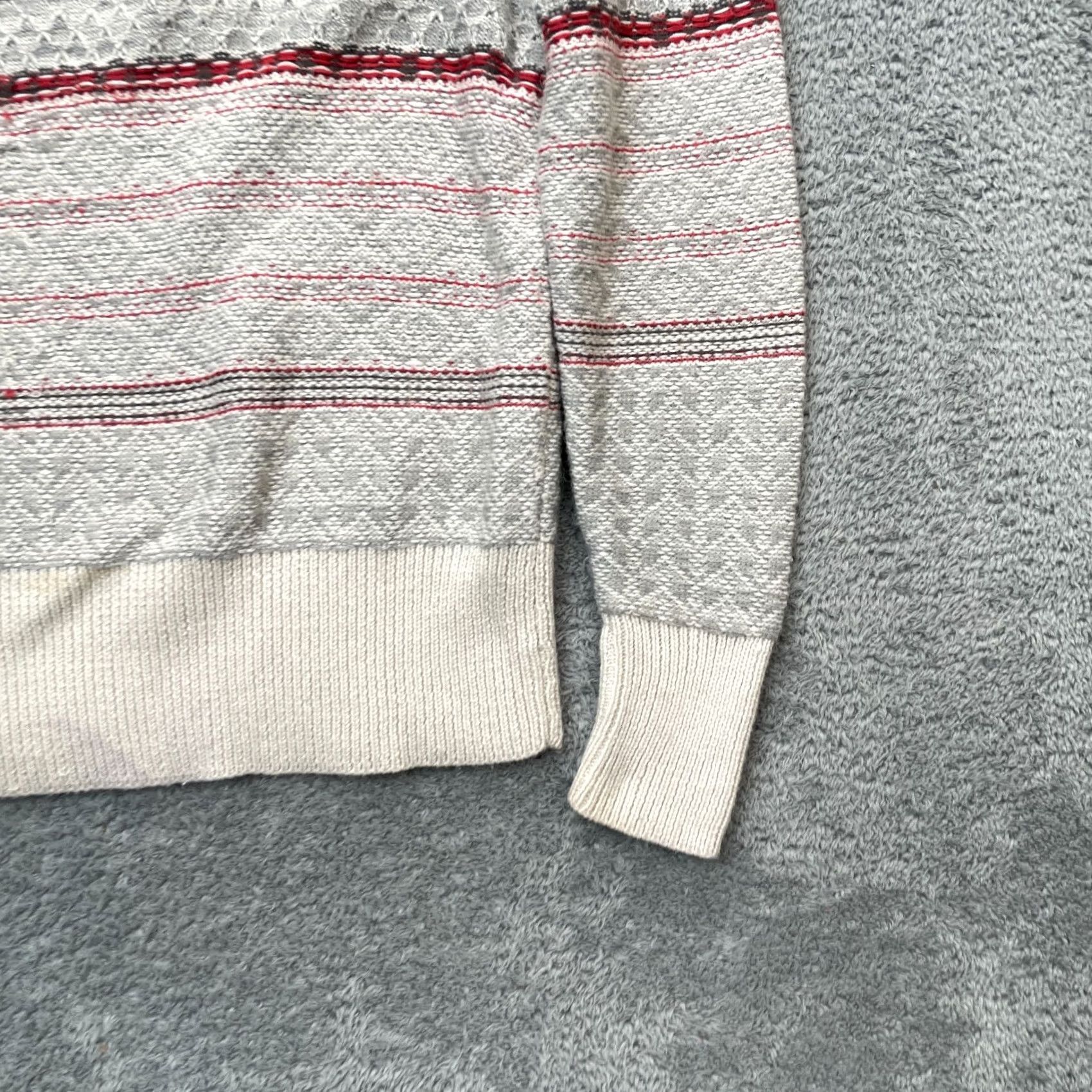 Vintage Sessun Sweater Womens XS Gray Striped Fair Isle Knit Pullover Crew Neck Long Sleeve Casual Winter Size XS / US 0-2 / IT 36-38 - 5 Thumbnail