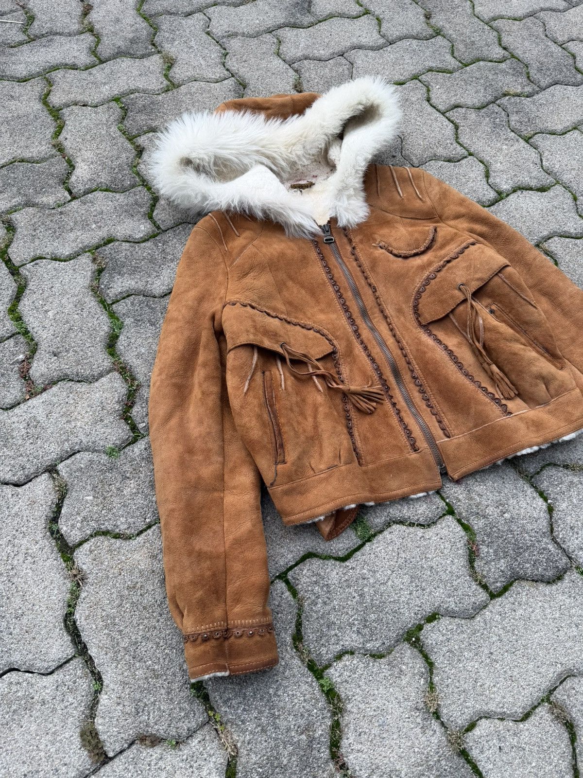 Leather Suede Leather Insulated Lamb Fur Fitted Jacket Size US S / EU 44-46 / 1 - 3 Thumbnail