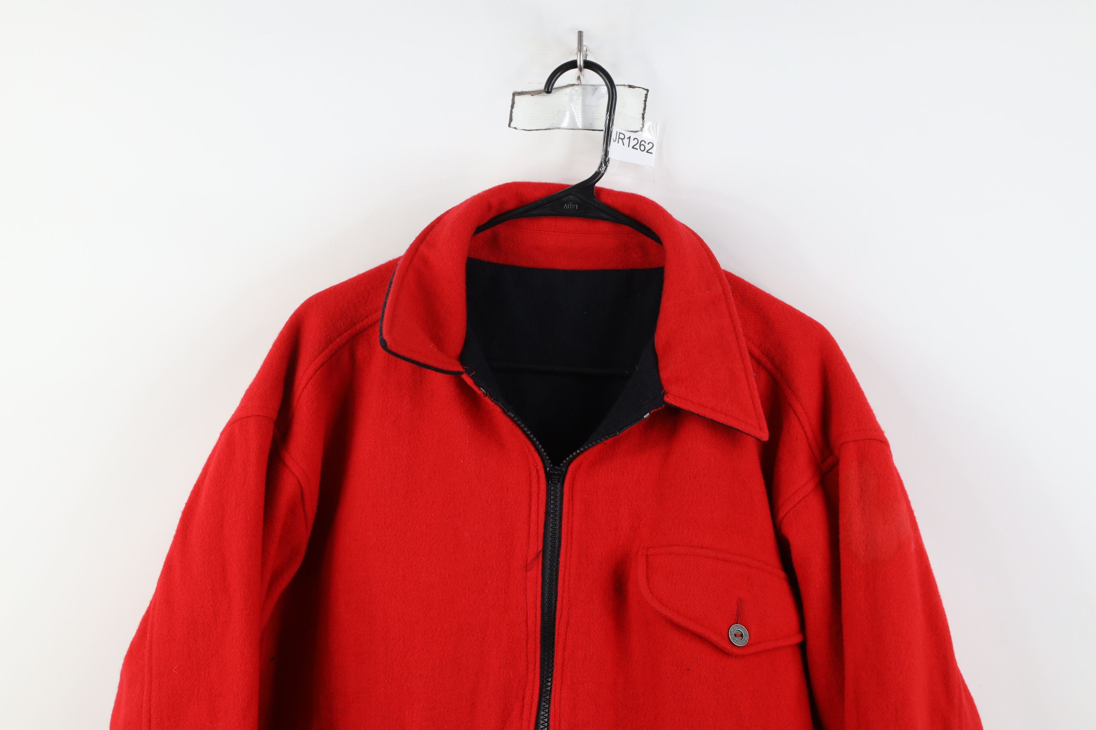 Marlboro Vintage 90s Marlboro Reversible Wool Jacket Coat Black Red Size US M / EU 48-50 / 2 - 13 Thumbnail