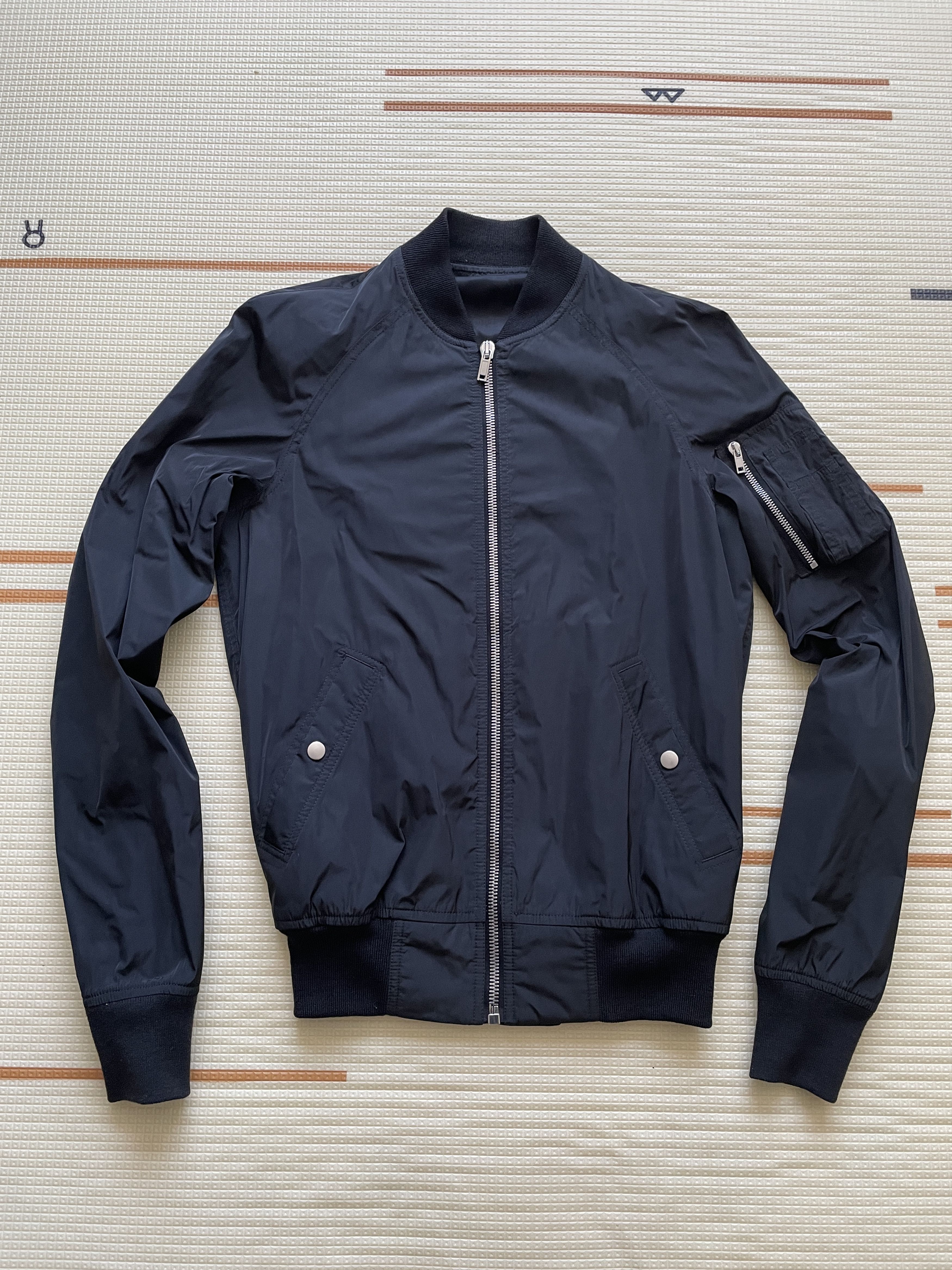 image of Rick Owens Ma-1 Nylon Bomber in Black, Men's (Size Small)