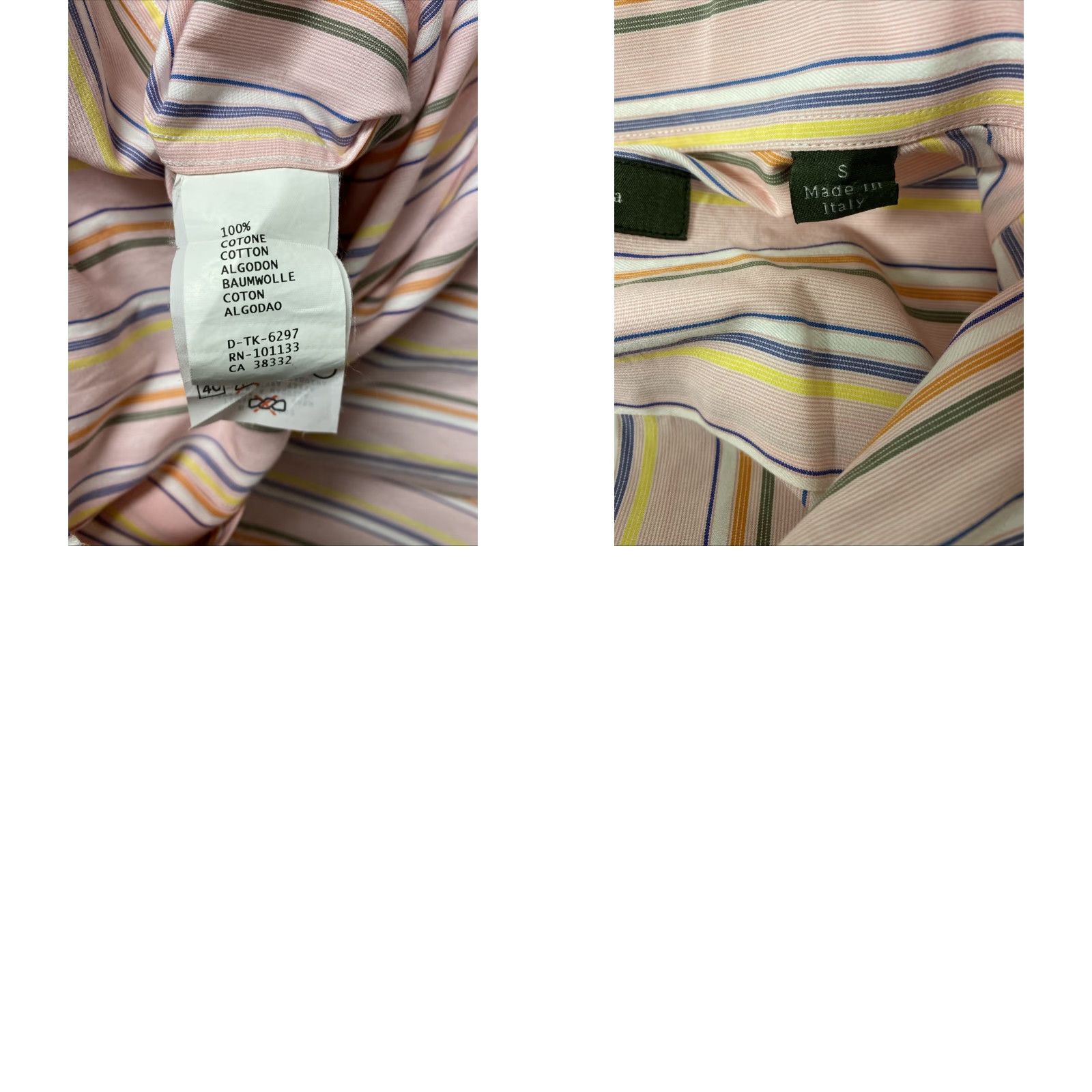 Ermenegildo Zegna VINTAGE Ermenegildo Zegna Men's Shirt size Small Pink Stripes Italy Long Sleeve Casual Formal 100% Cotton Size US S / EU 44-46 / 1 - 8 Thumbnail