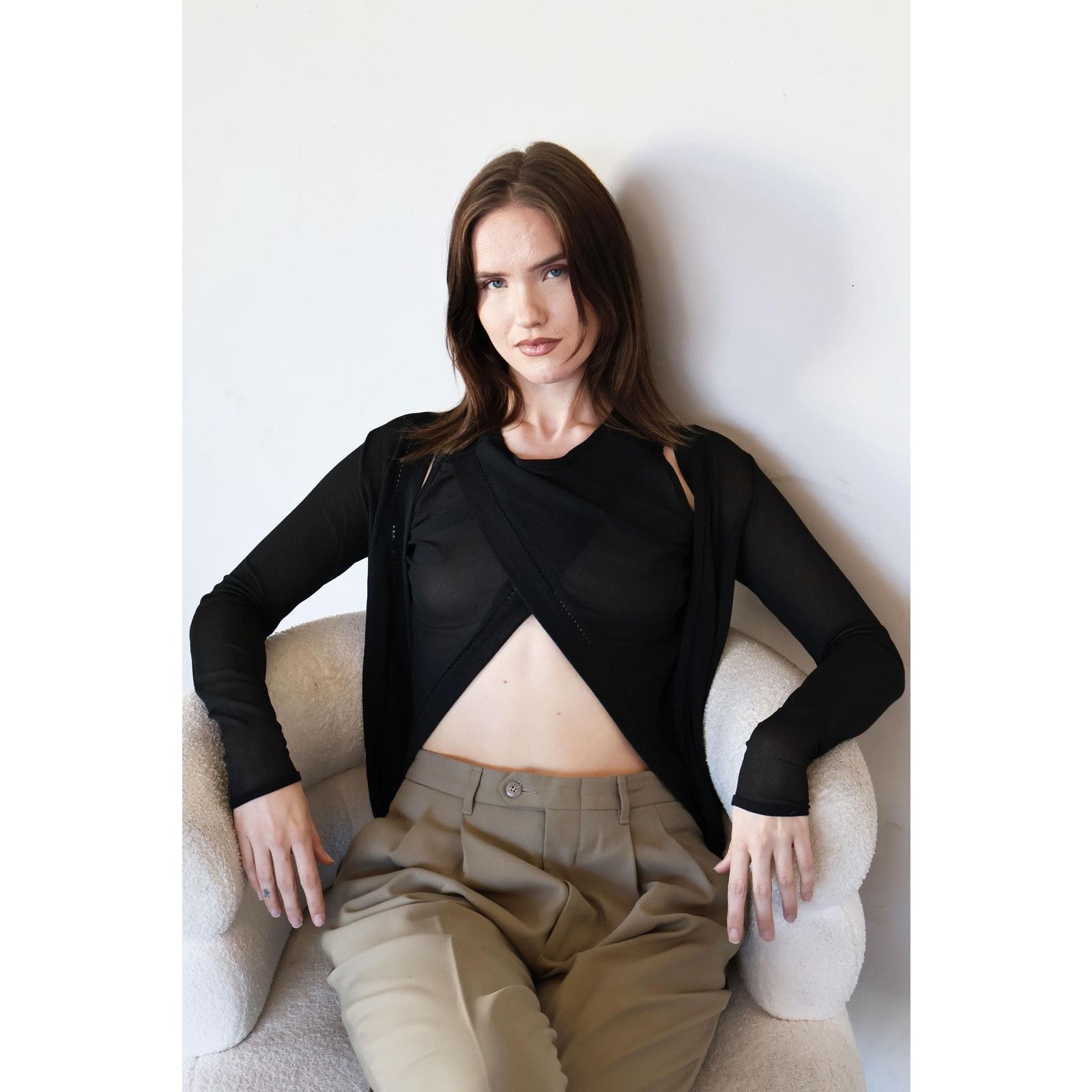 Jean Paul Gaultier Archival Jean Paul Gaultier FEMME Rare Knit Wrap Around Top Size S / US 4 / IT 40 - 4 Thumbnail