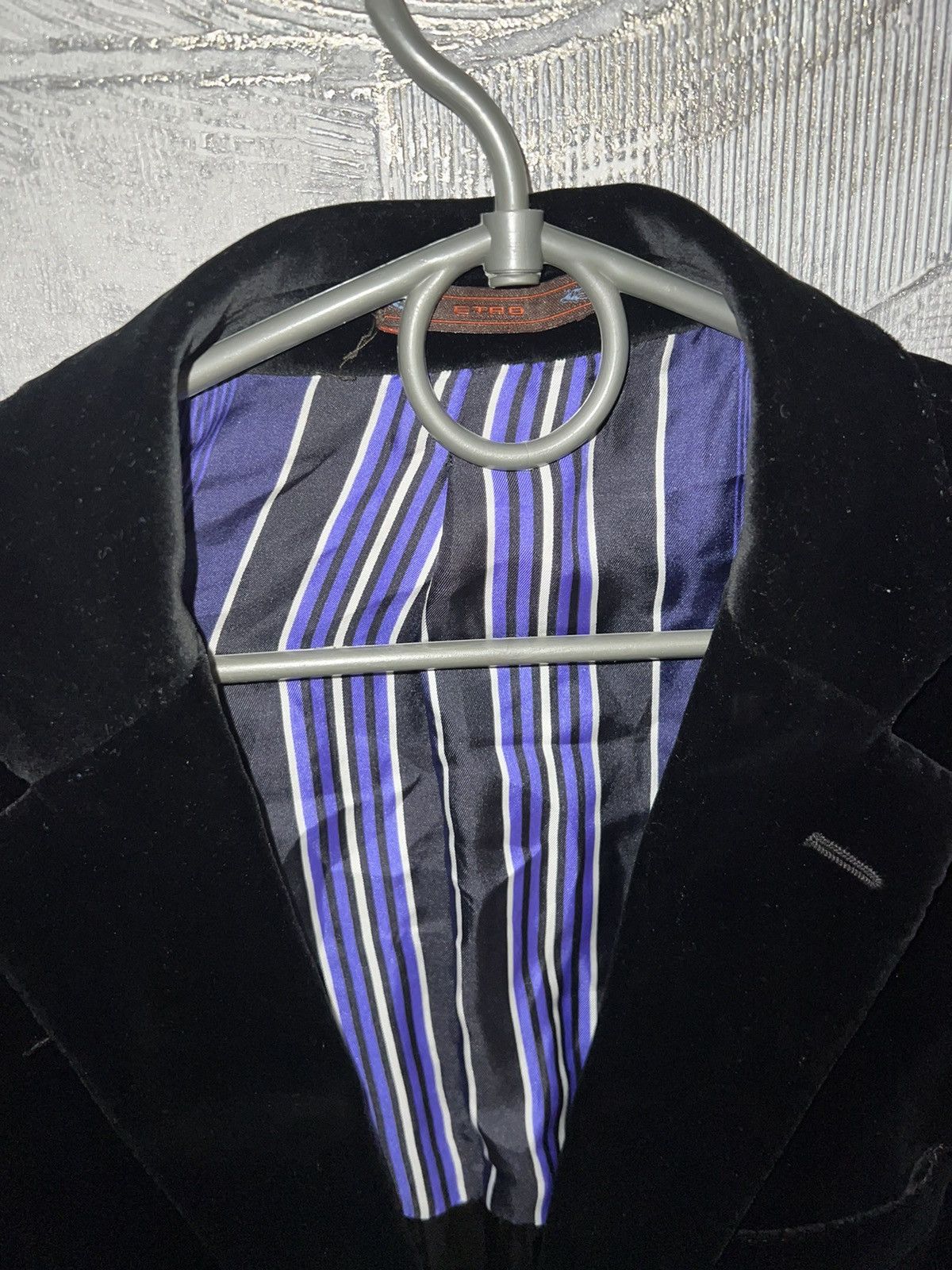 Etro × Vintage Etro Milano Velour Velvet Vintage Blazer Italy Size 50L - 2 Thumbnail