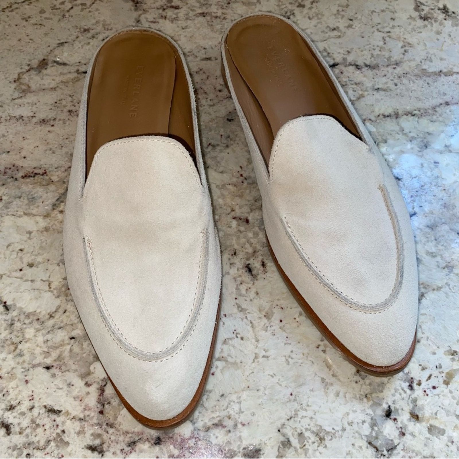 Everlane Everlane $179 Modern Loafer Mule Ivory Suede Women 9.5 Italy Size US 9.5 / IT 39.5 - 2 Thumbnail