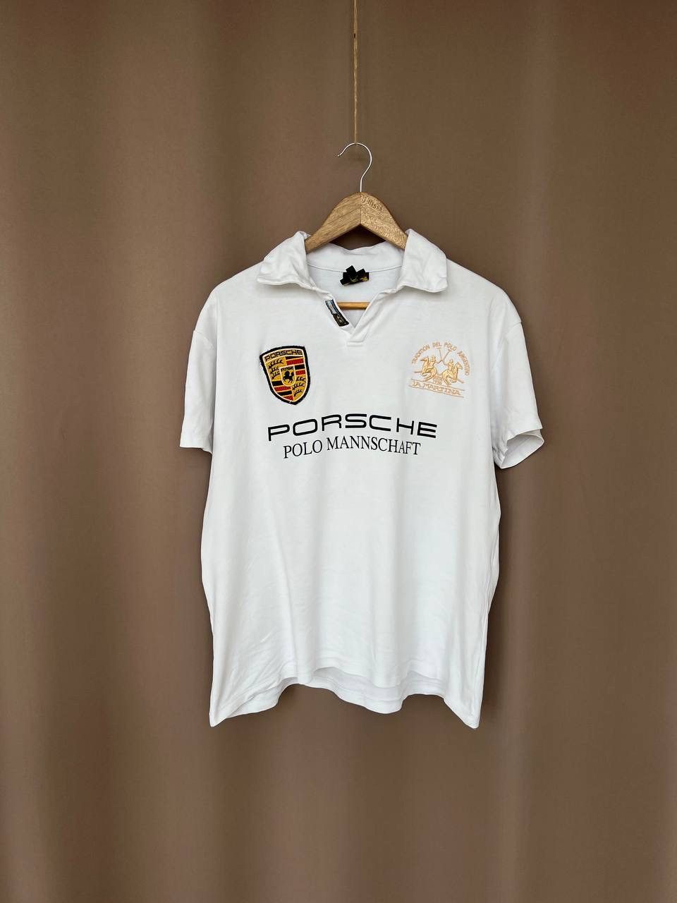 La Martina x Porsche Polo Shirt Racing Mens Size XL/L White