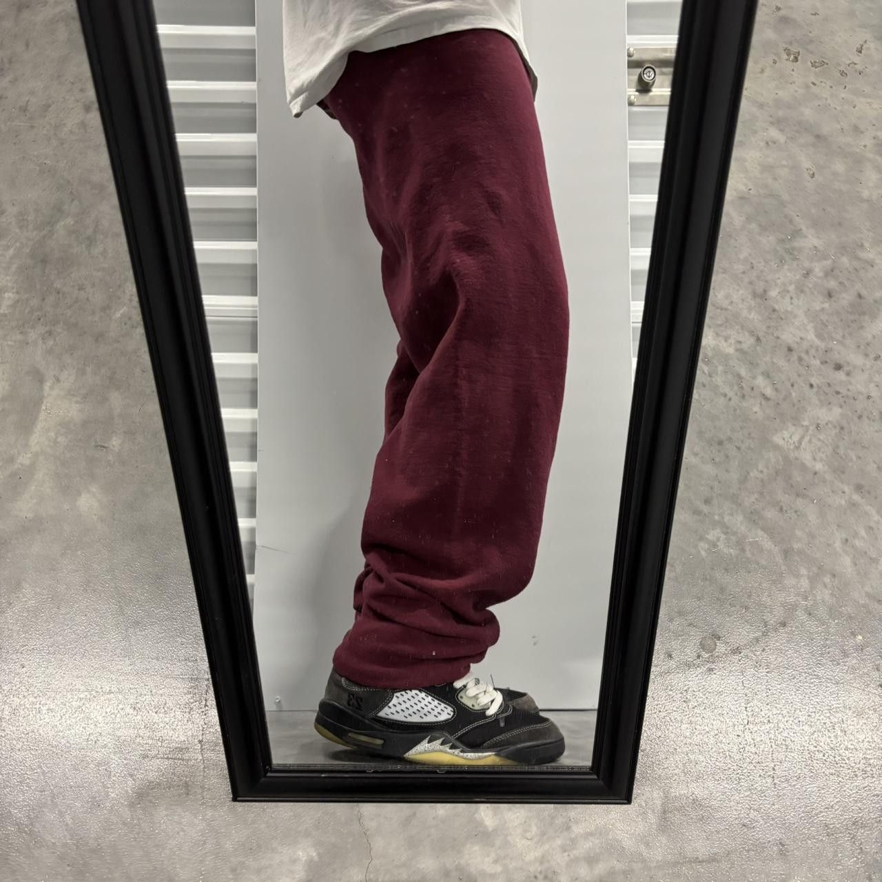 Japanese Brand × Vintage Crazy Vintage Y2K/2000s Maroon Red Essential Sweatpants! Size US 28 / EU 44 - 2 Thumbnail
